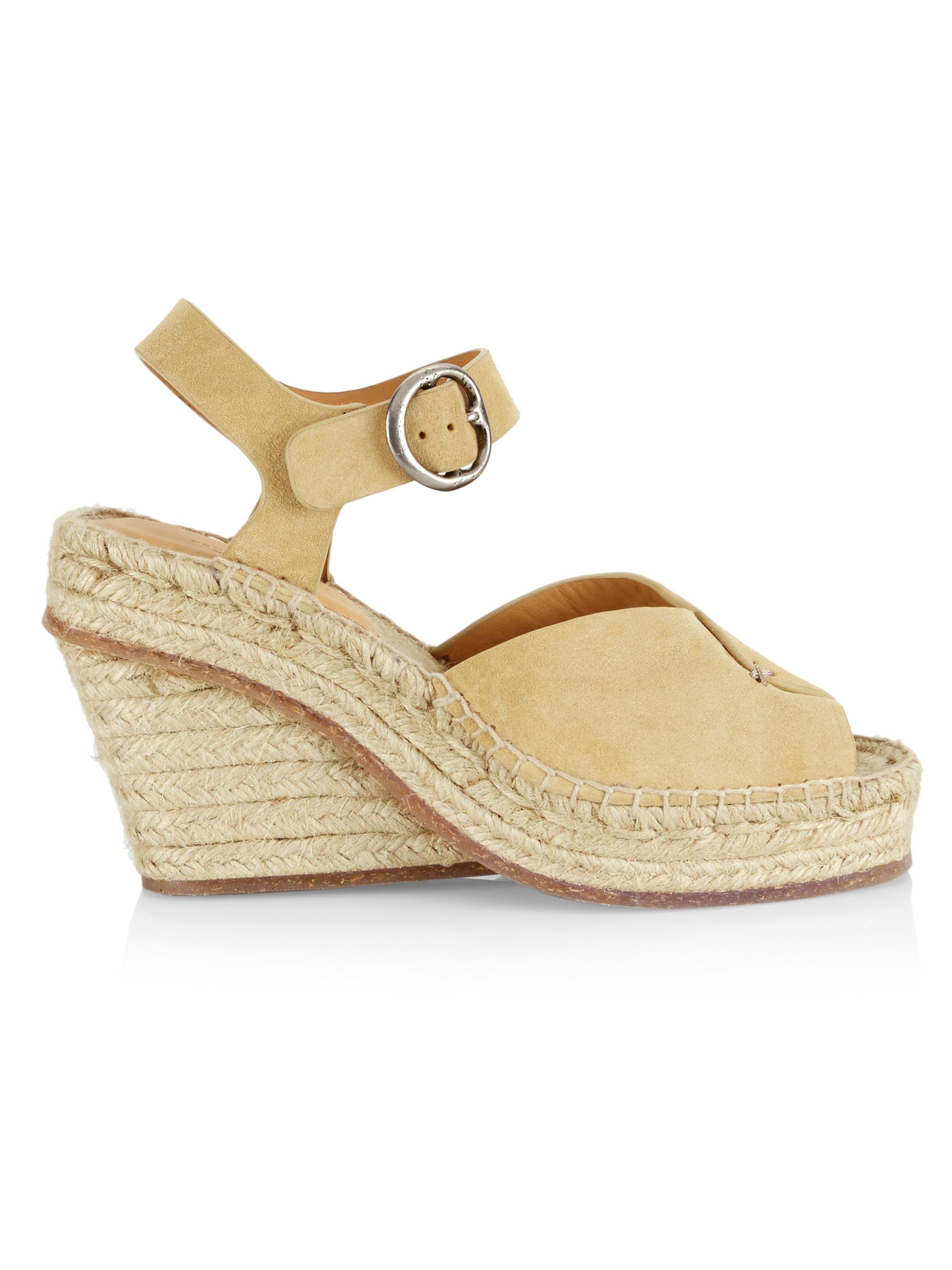rag & bone Women's Santiago 104MM Suede Wedge Sandals - Dune Suede