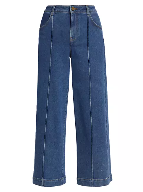 Shop Oscar de la Renta Denim Culotte Jeans | Saks Fifth Avenue