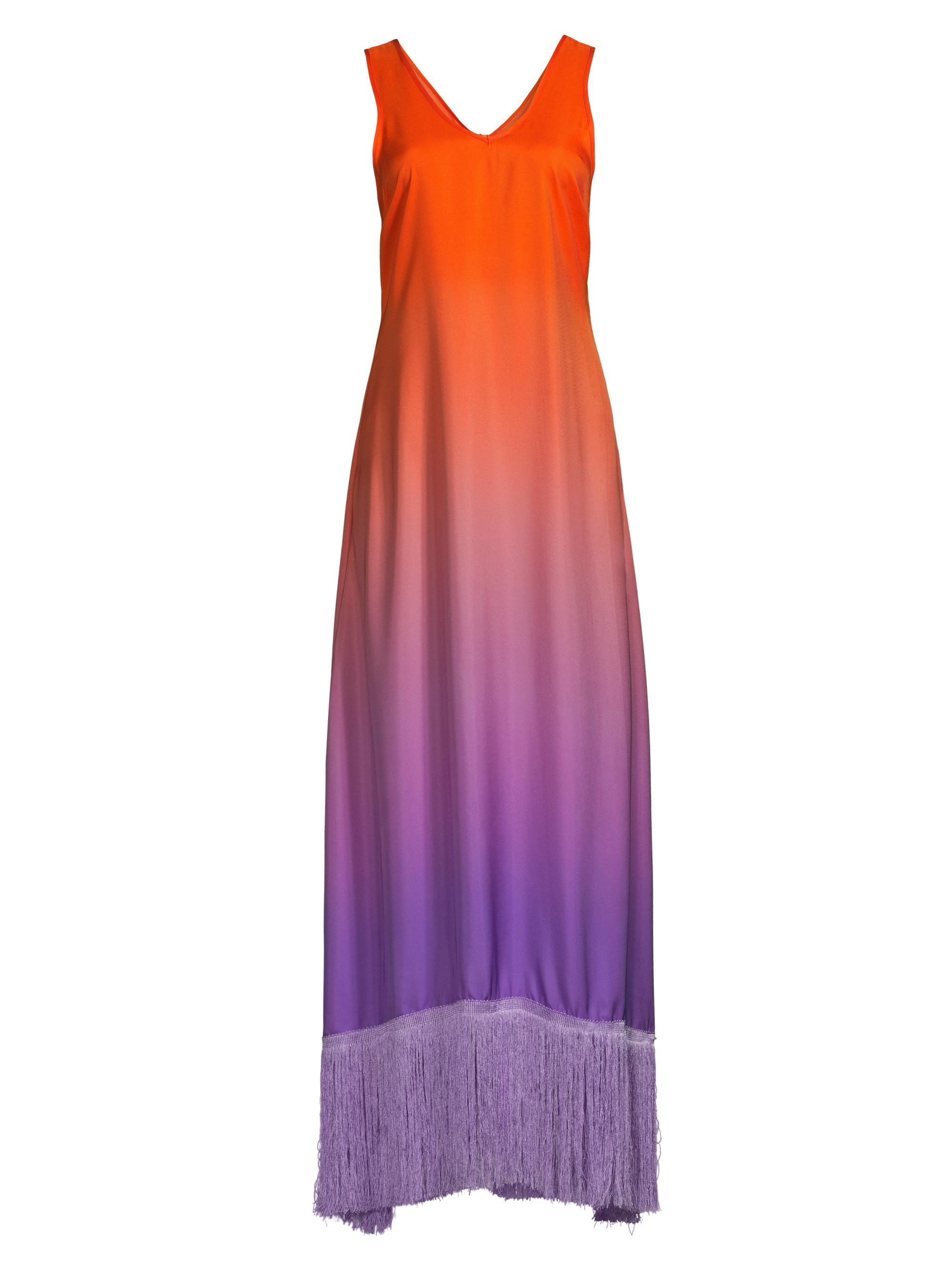 Delfi Women's Donna Fringe Maxi Dress - Sunset