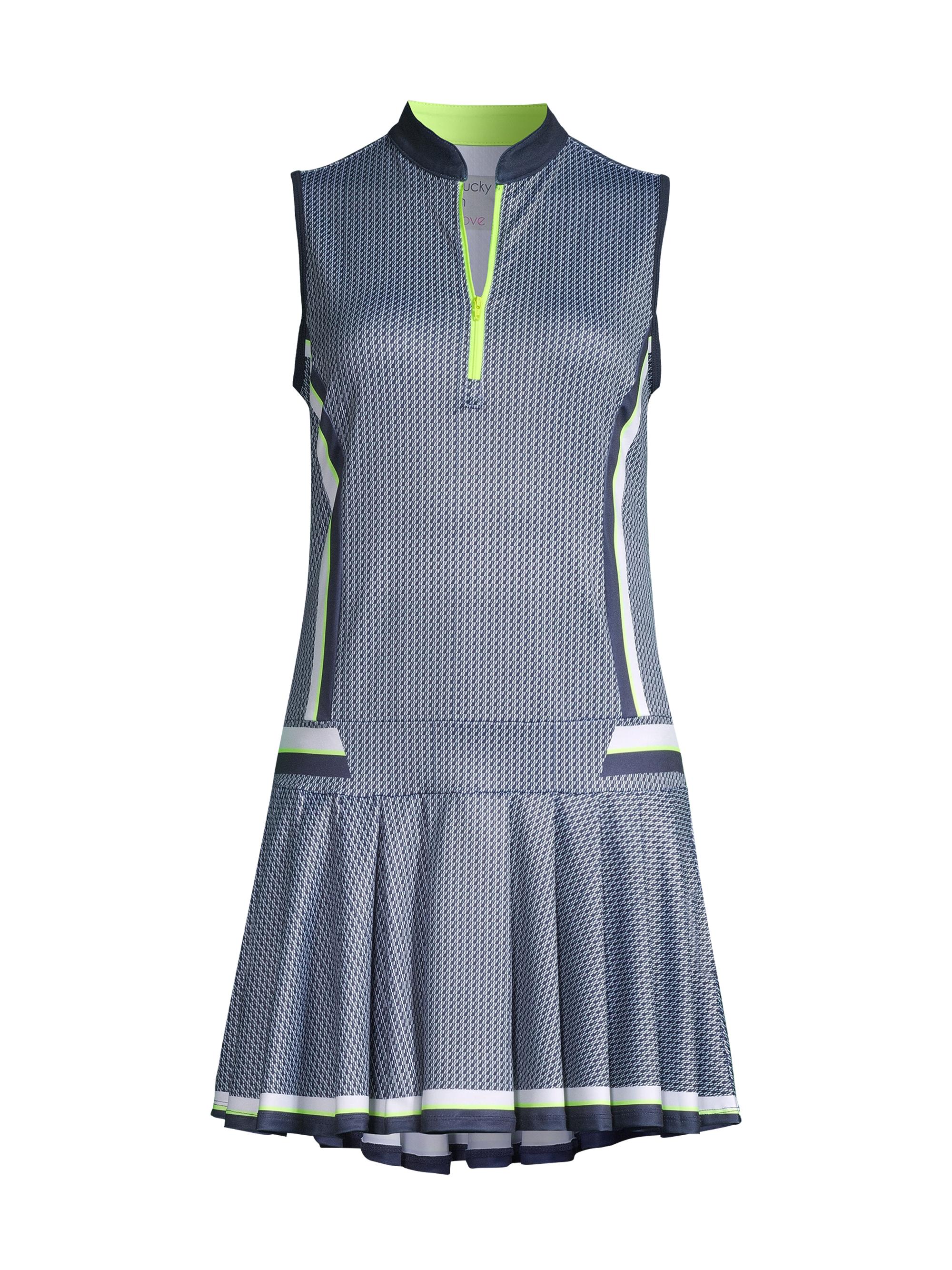 Lucky in Love Women's Core Fast Paced Printed Jersey Golf Dress
