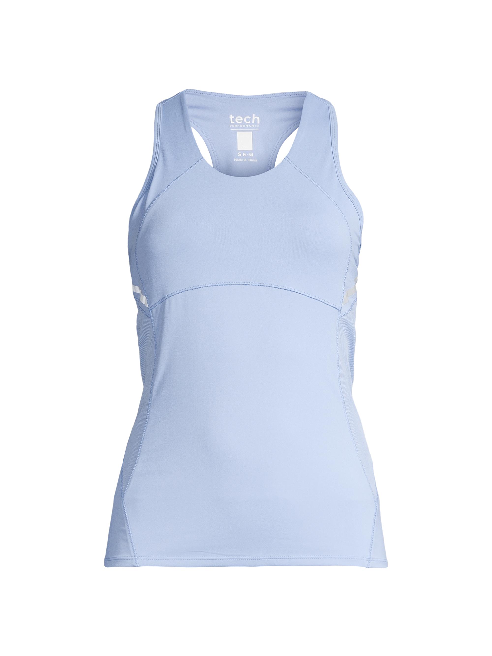 Lucky in Love Women's Tech Performance Warp Speed Jersey Tank - Light Blue