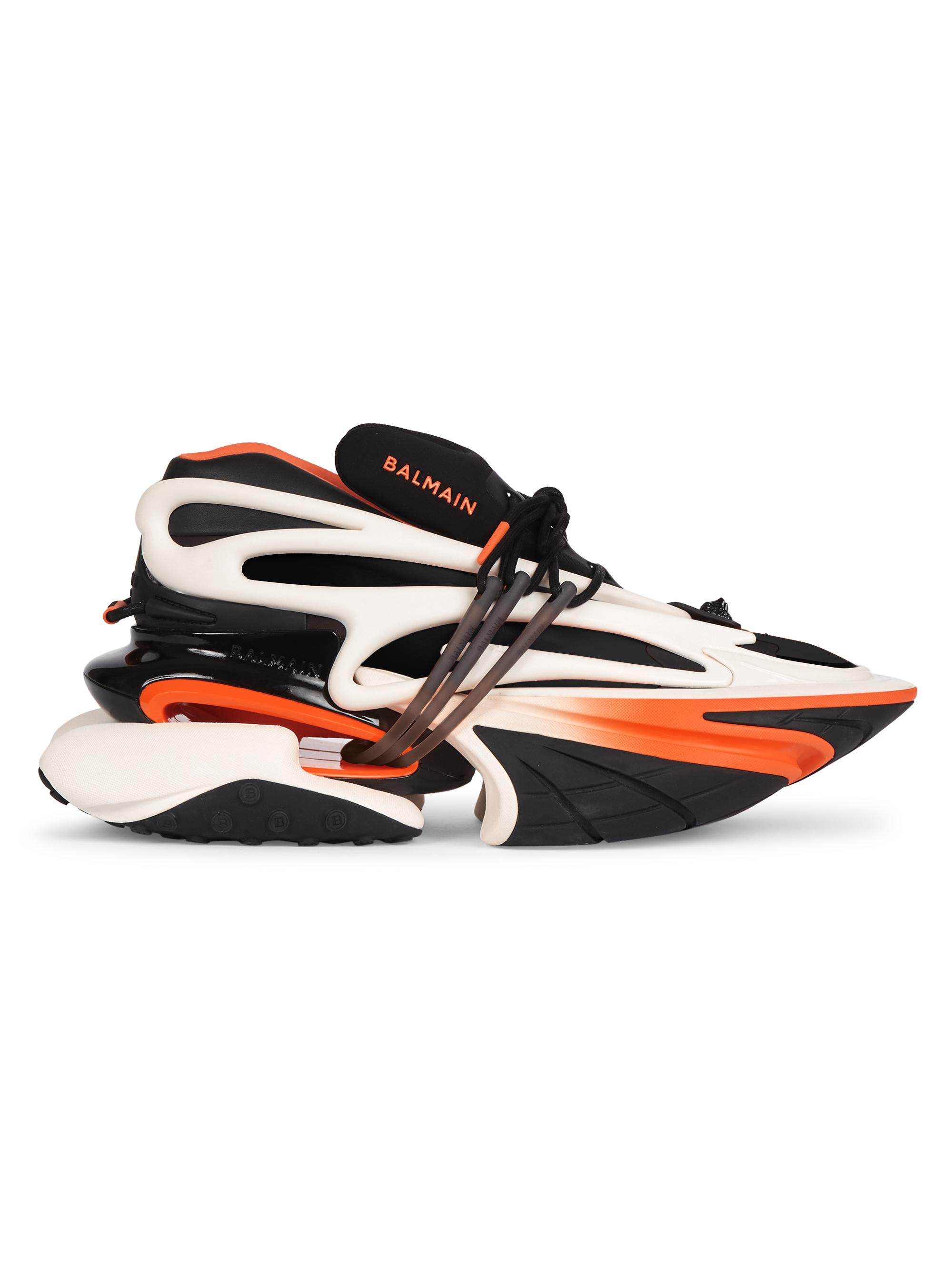 Balmain Men's Unicorn Sneakers - Grey White Orange
