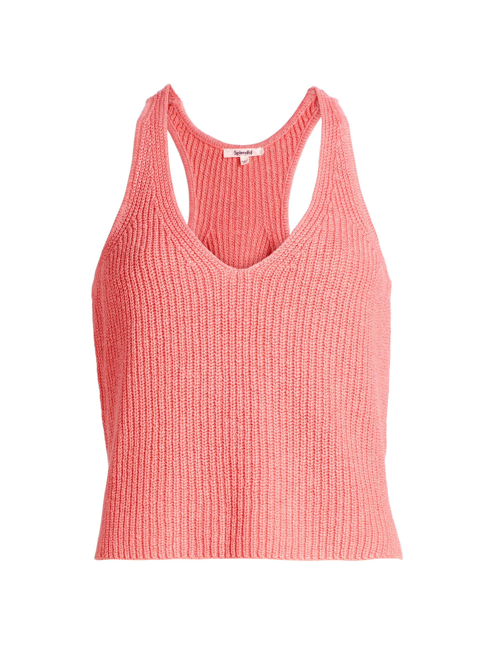 Splendid Women's Deirdre V-Neck Sweater Tank - Persimmon