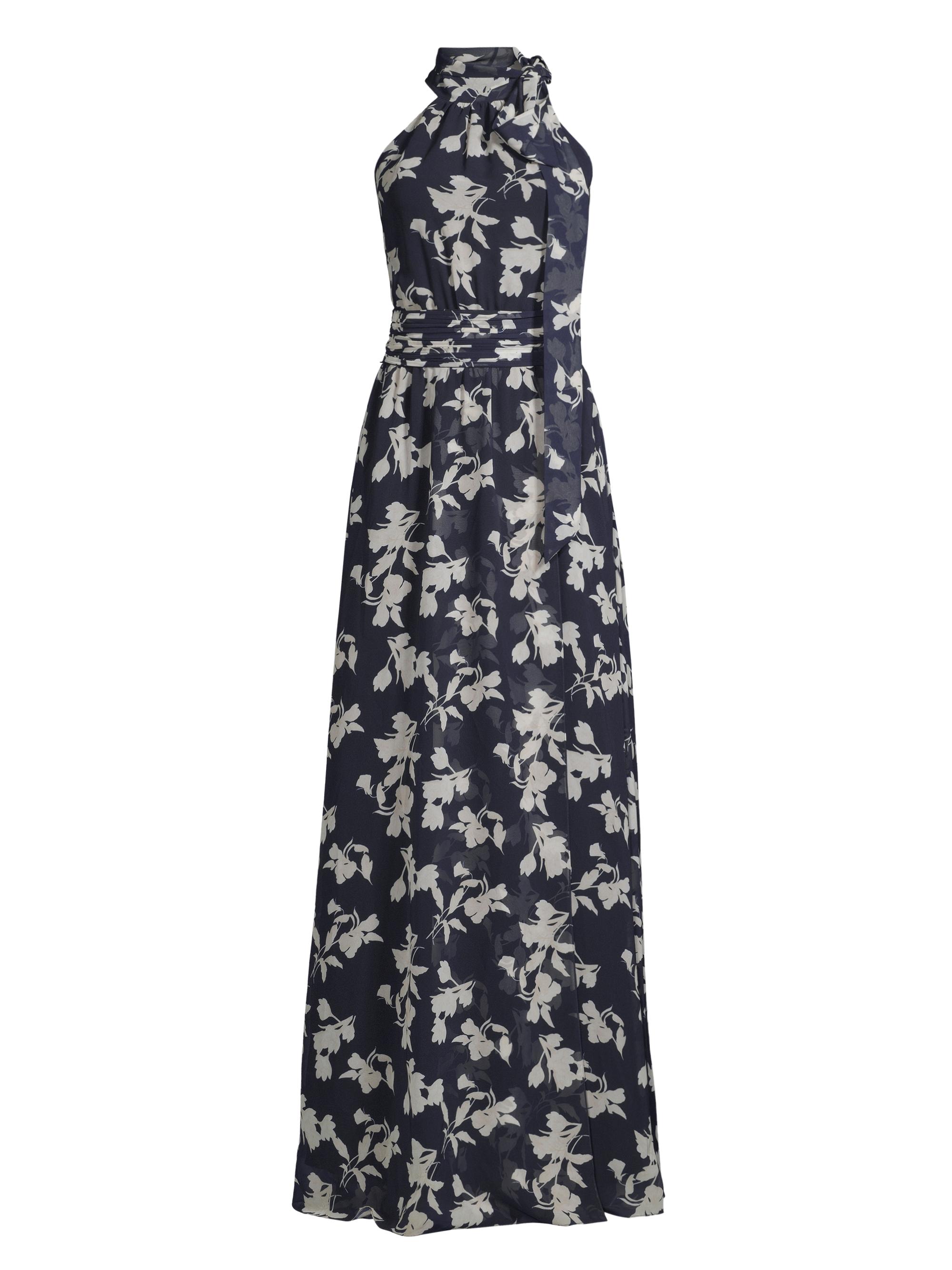 Sachin & Babi Kayla Floral High-Neck Gown