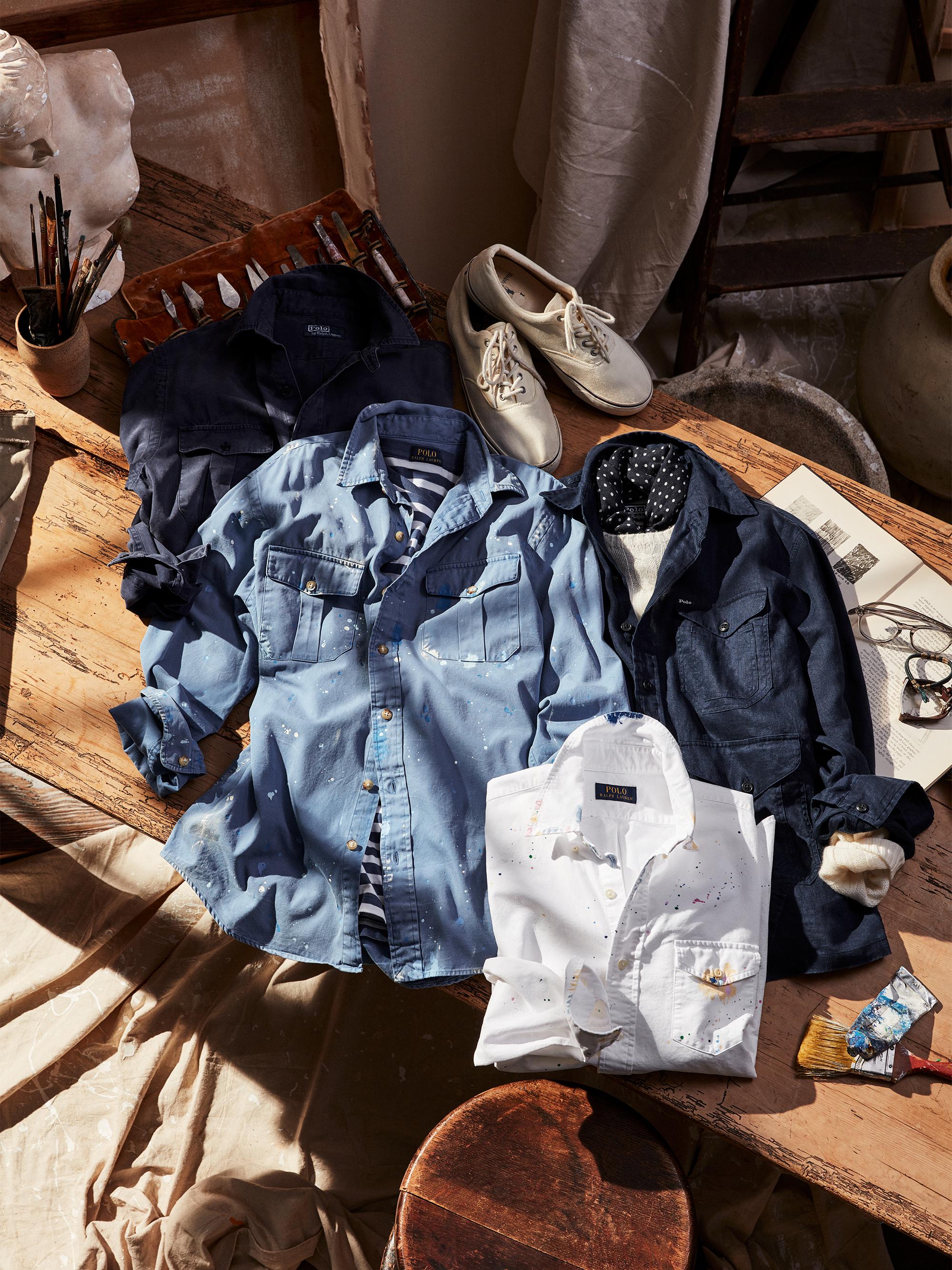 Polo Ralph Lauren Classic Oxford Splatter Paint Shirt | Saks Fifth