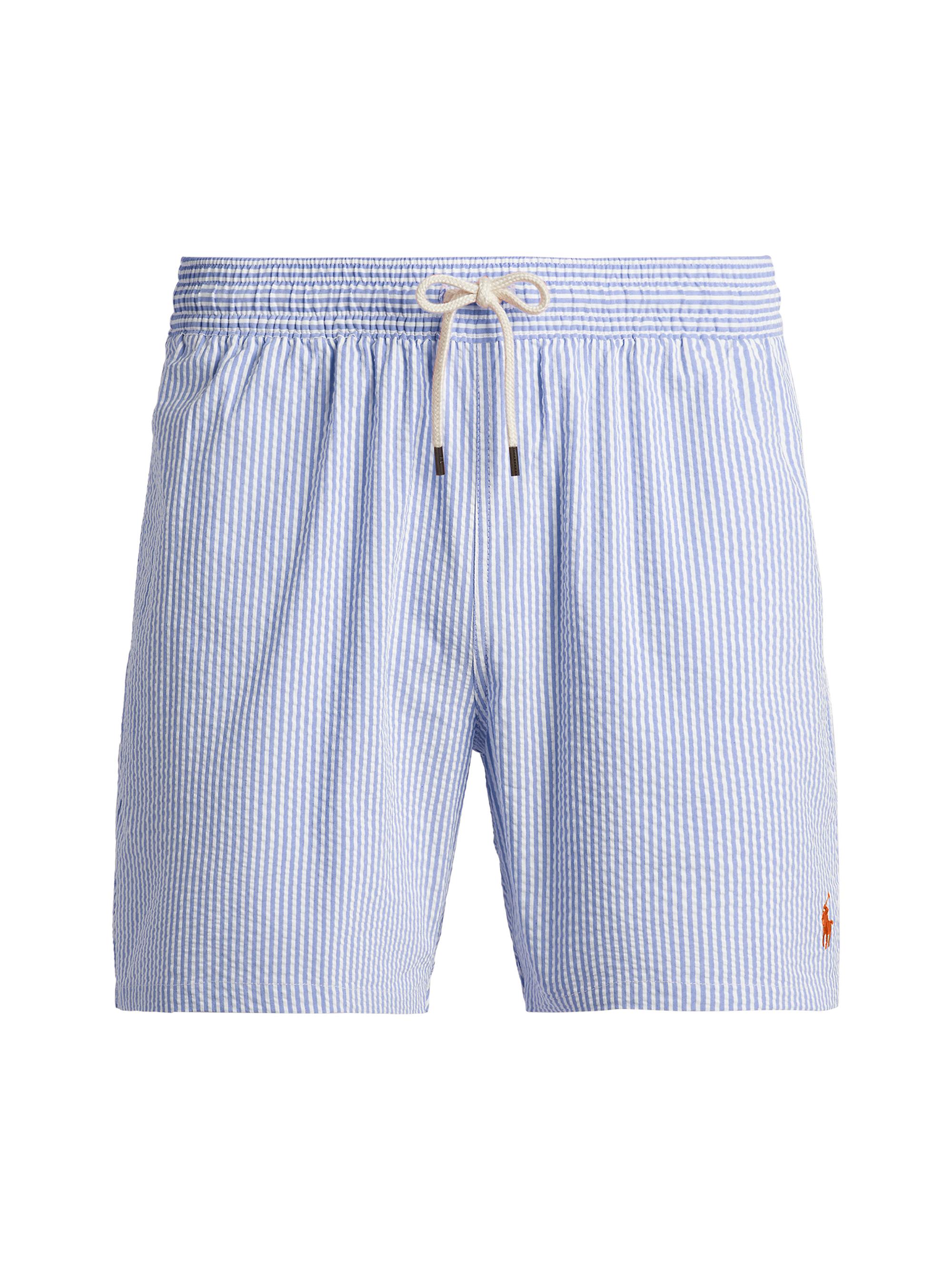 Polo Ralph Lauren Men's Striped Cotton Swim Shorts - Cruise Royal Seersucker