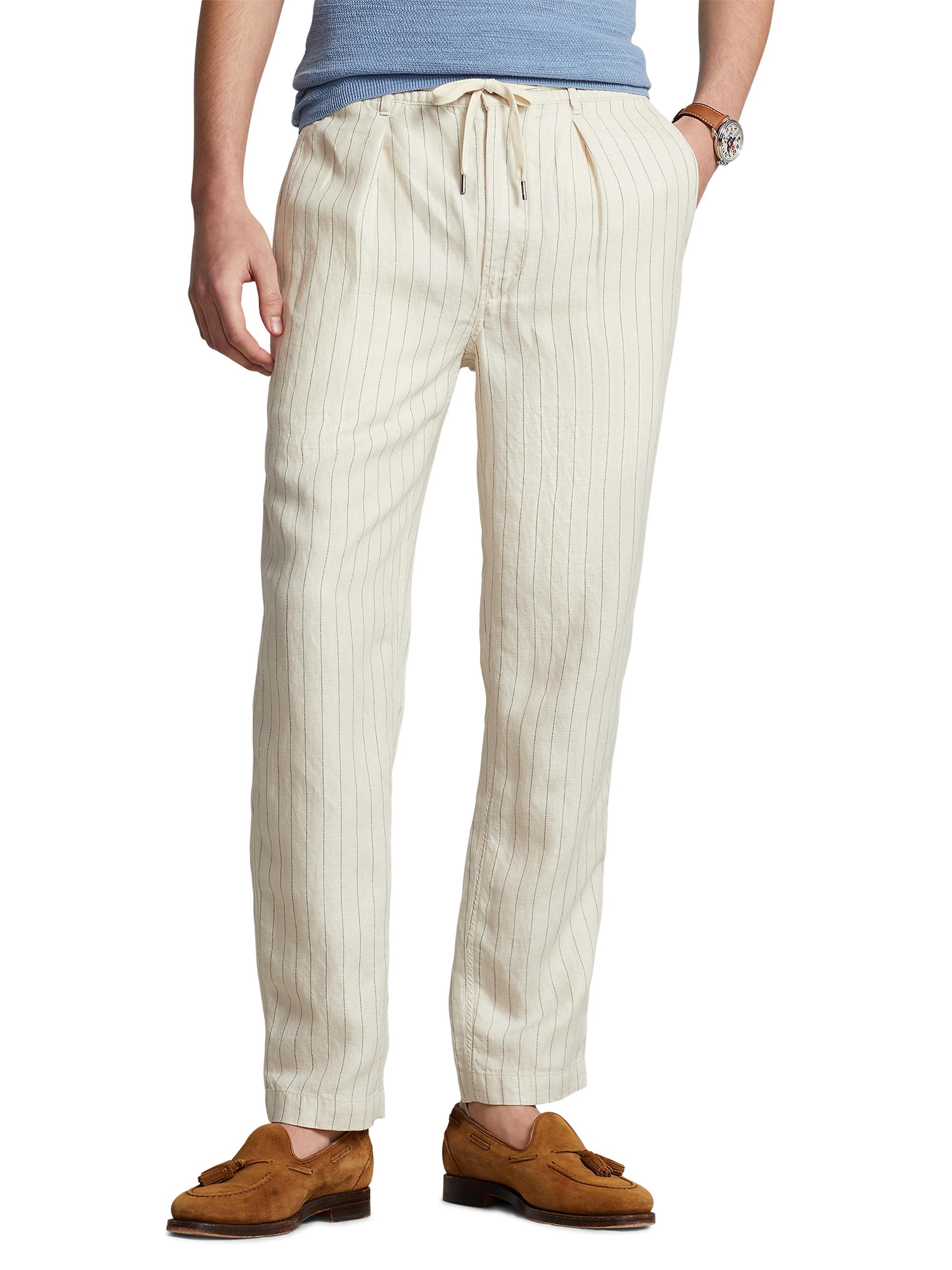 Polo Ralph Lauren Stripe Linen-Blend Slim-Fit Pants | Saks