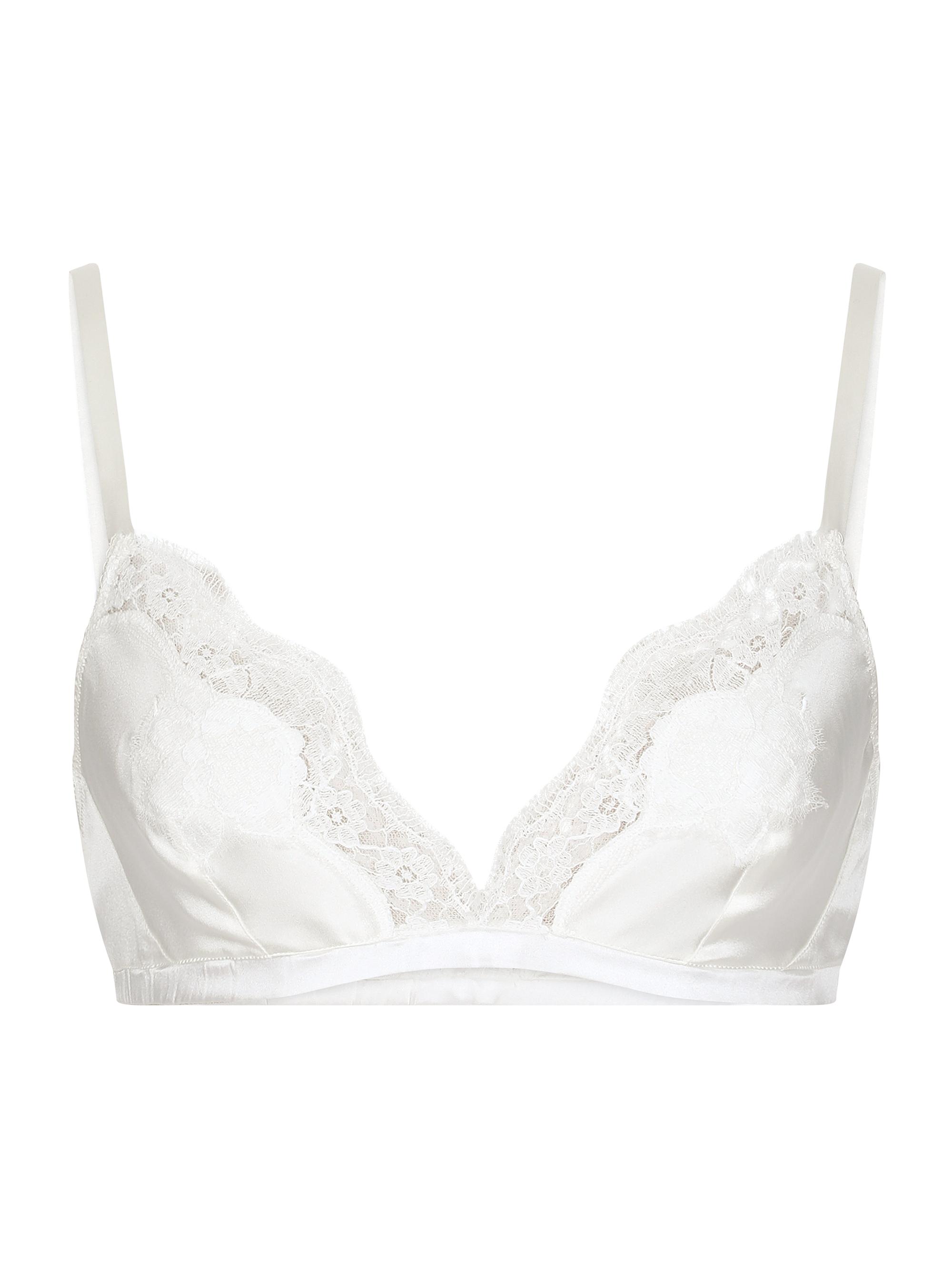 Dolce & Gabbana Women's Silk-Blend Lace Triangle Bra - Bianco Naturale