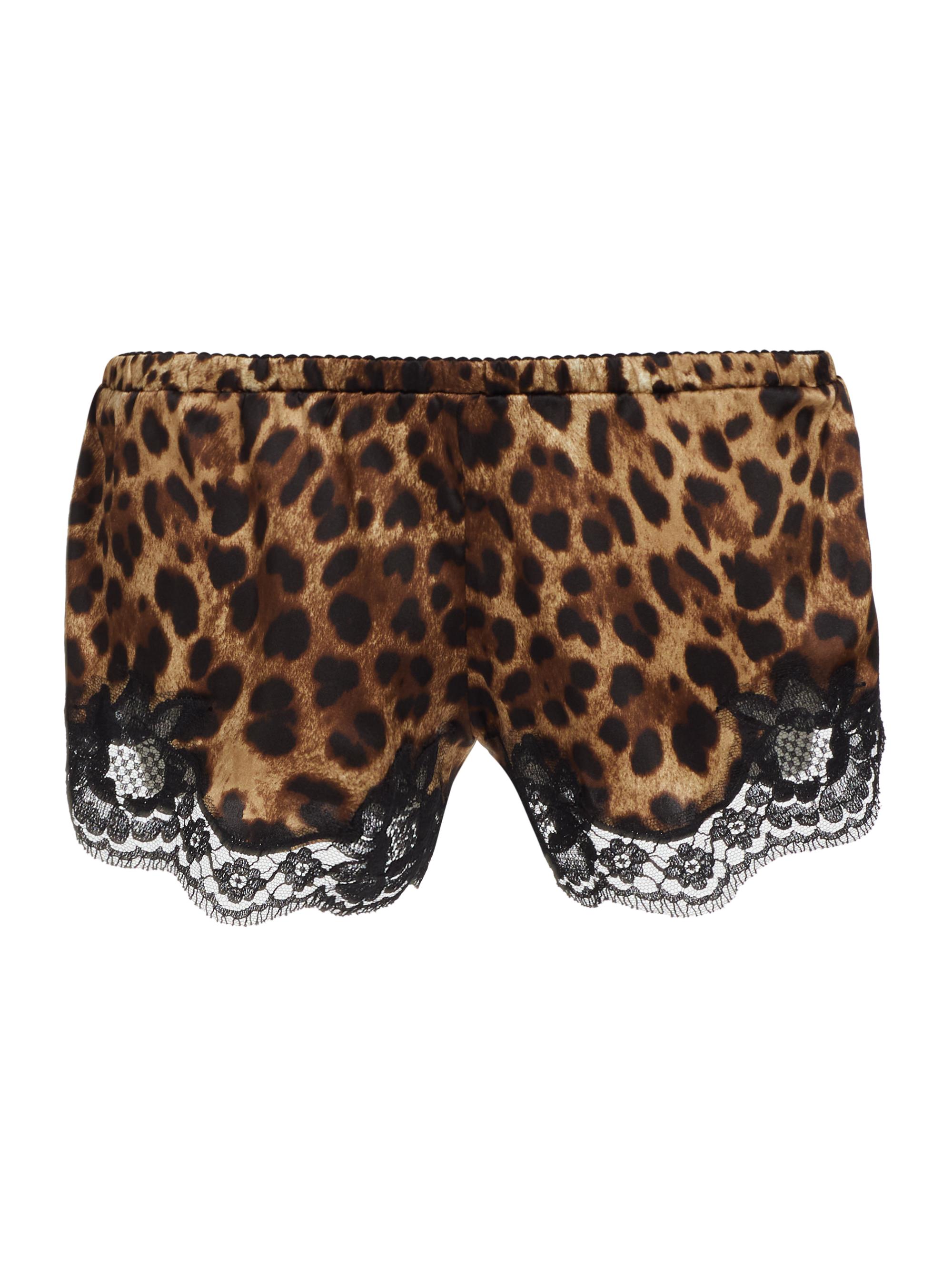 Dolce & Gabbana Women's Leo Silk Satin Shorts - New Leopard