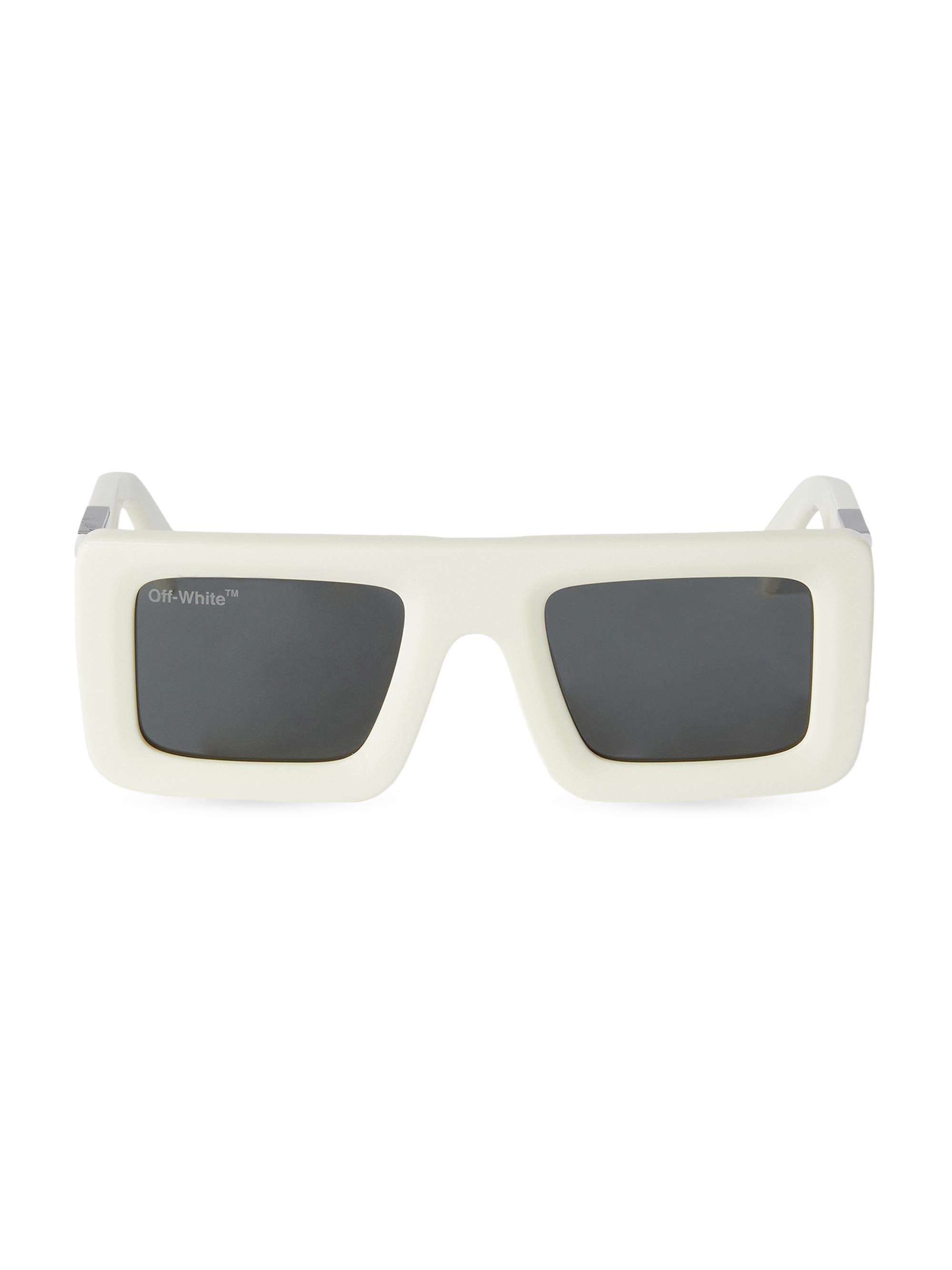 Off-White Men's 51MM Leonardo Rectangular Sunglasses - White Dark Grey