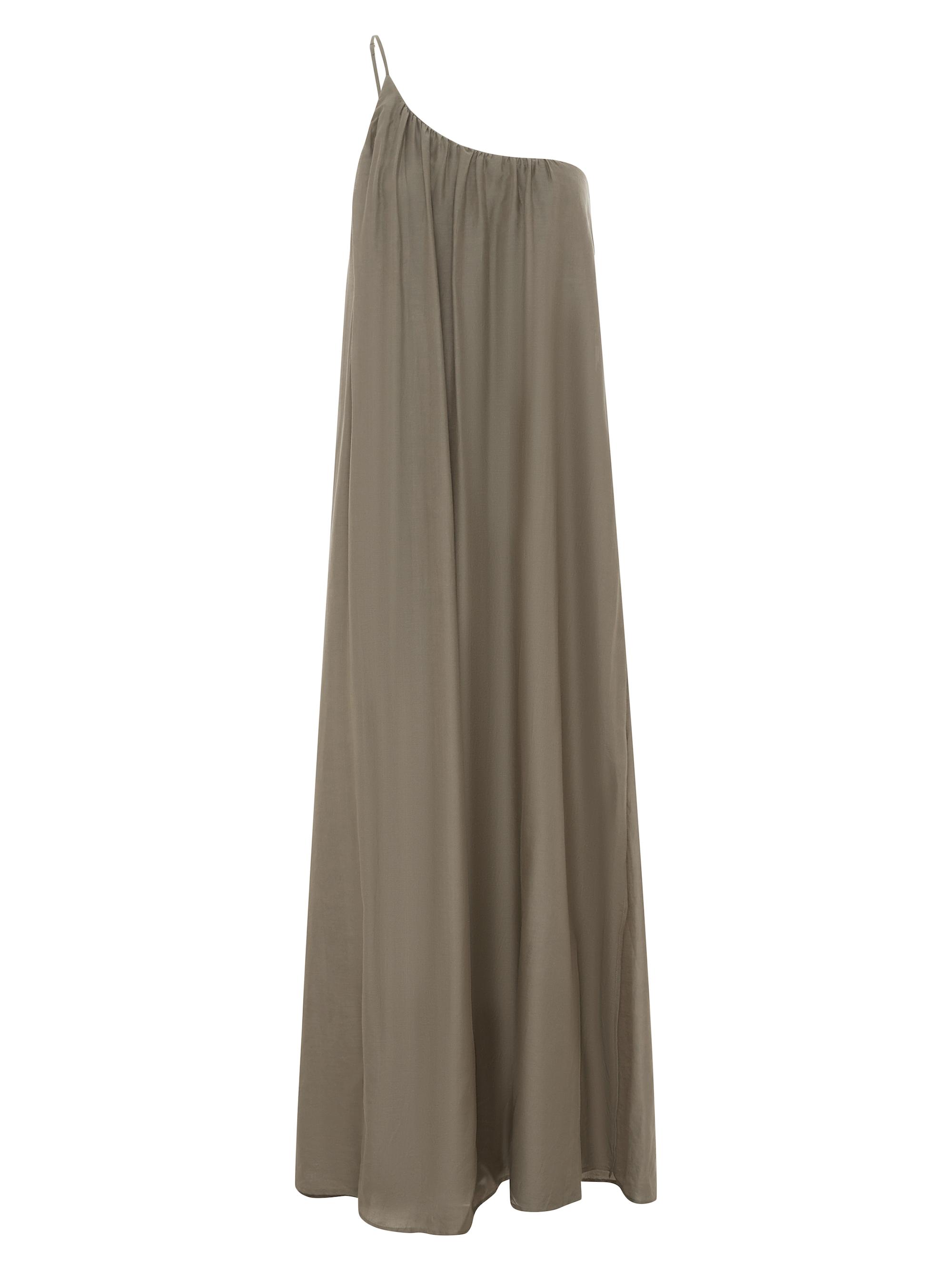 Bird & Knoll Women's Otto Asymmetric Cotton & Silk Maxi Dress - Moss