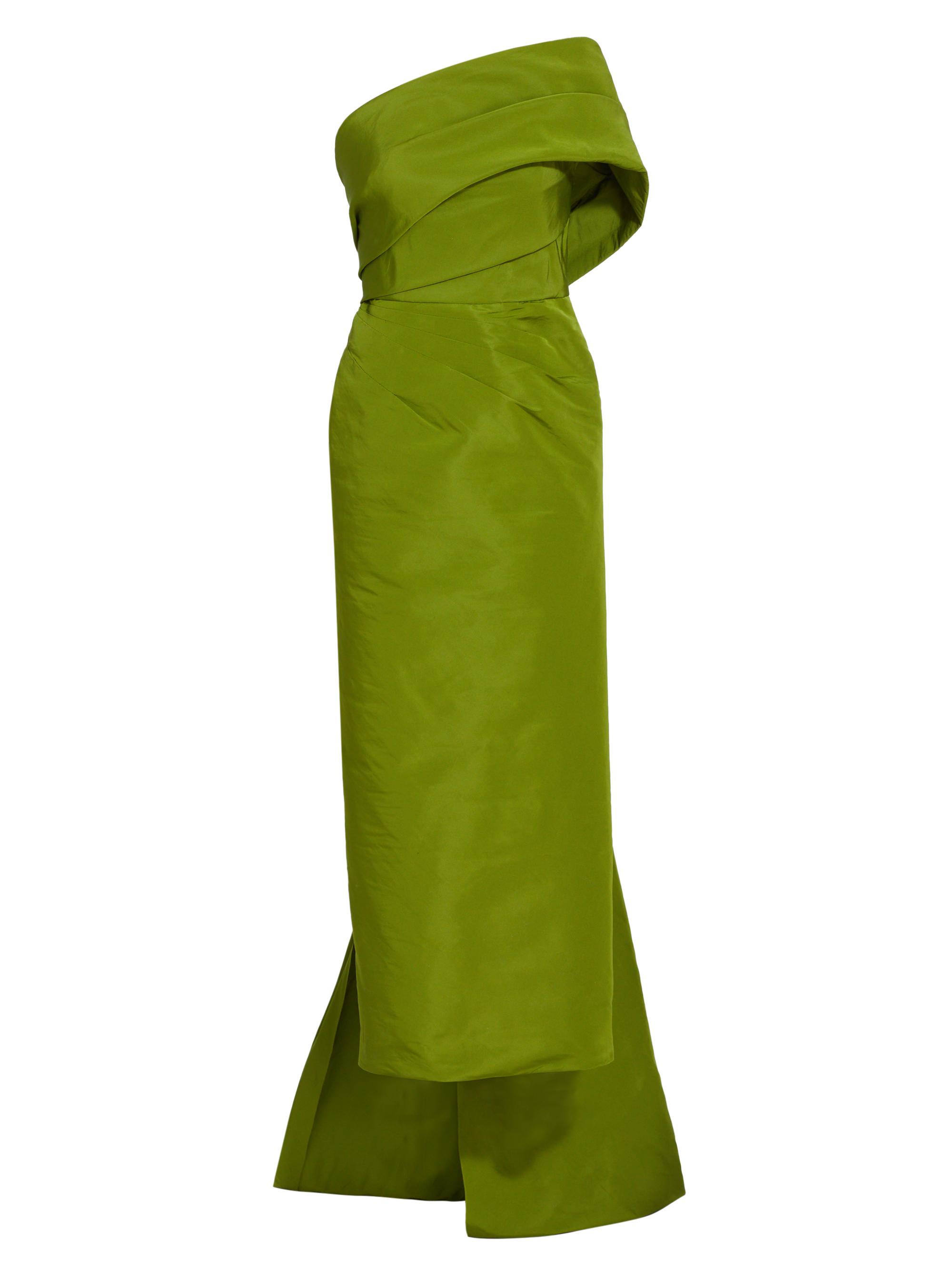 Marchesa One-Shoulder Draped Faille Ankle Gown | Saks Fifth Avenue