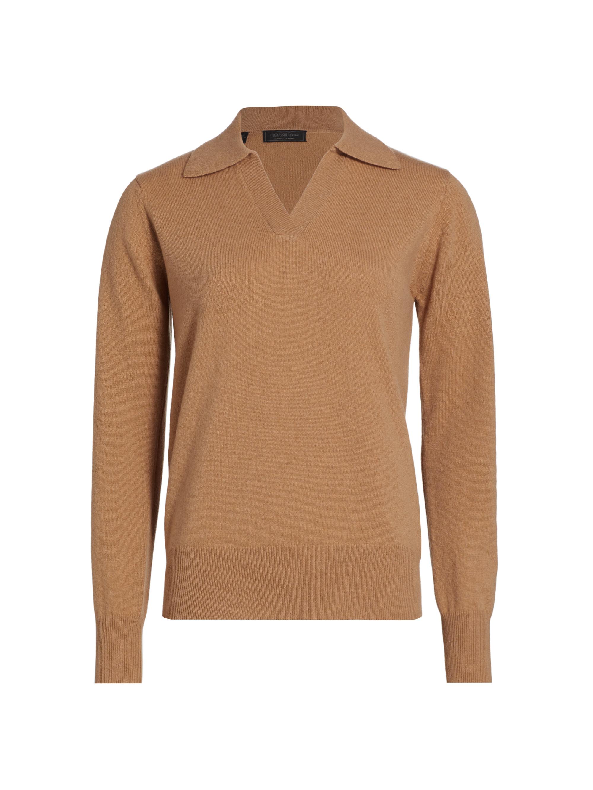Saks Fifth Avenue Women's Cashmere Polo Sweater - Titanium