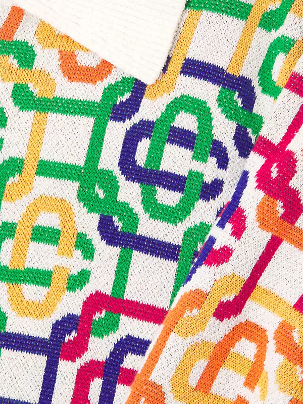 CASABLANCA Men's Multicolor Monogram Knit Zip Sweater
