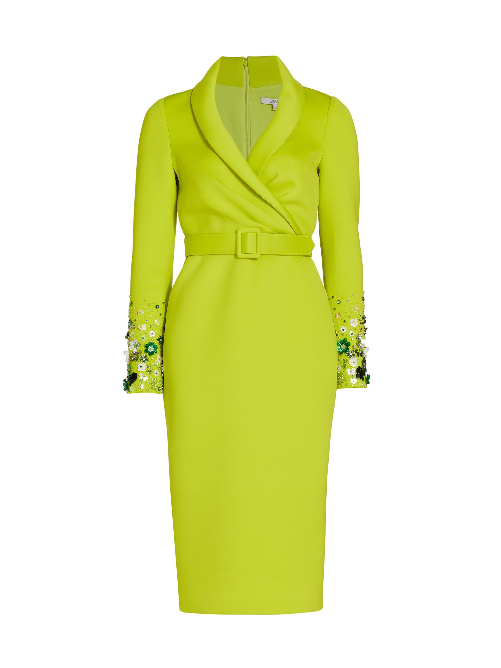 Badgley Mischka Beaded-Cuffs Blazer Sheath Dress | Saks Fifth Avenue