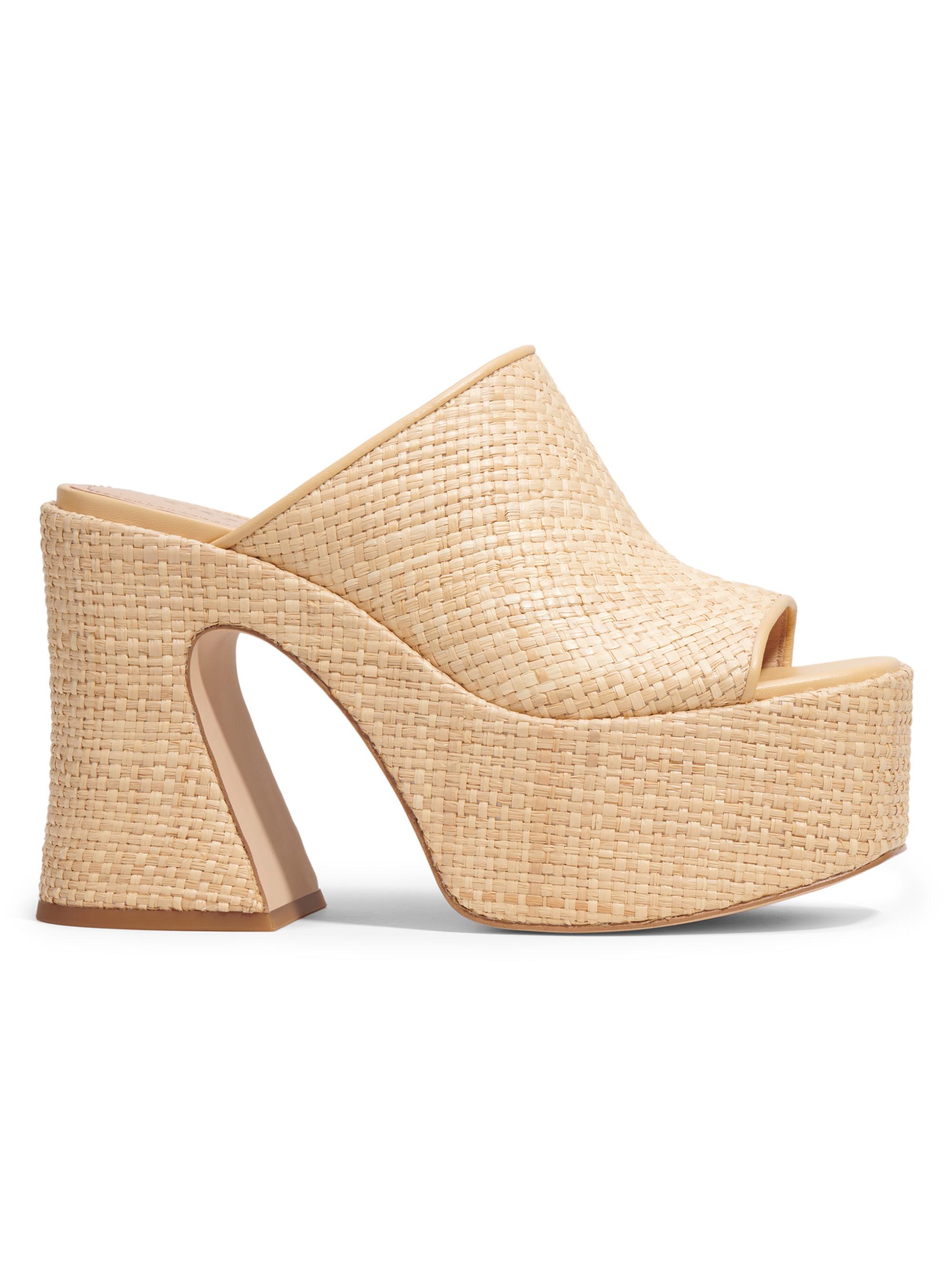 COACH Women's Bobi 0MM Raffia Platform Mules - Natural