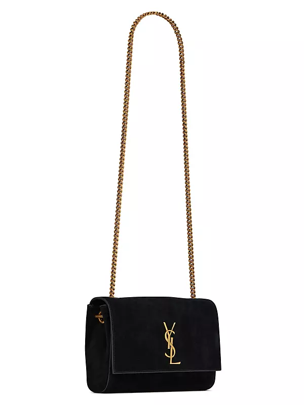 Saint Laurent Kate Small Reversible Suede and Leather Shoulder Bag - Women - Black Shoulder Bags