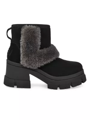 Shop UGG Brooklyn Sunburst Suede Platform Ankle Boots | Saks Fifth Avenue