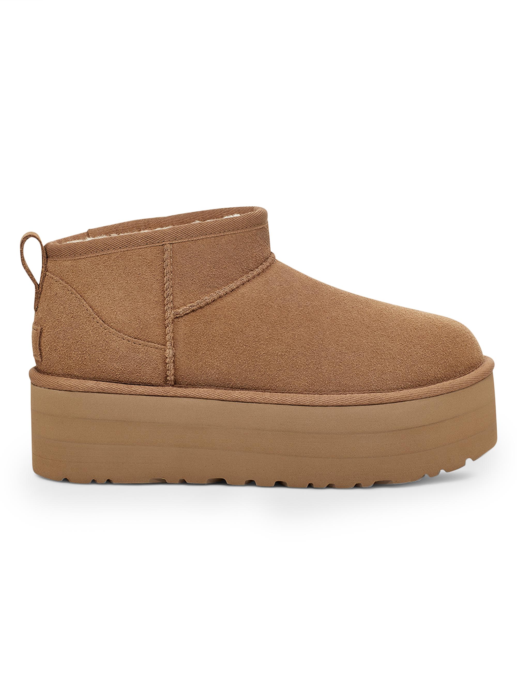 UGG Women's Classic Ultra MN 50MM Suede Platform Boots - Chestnut