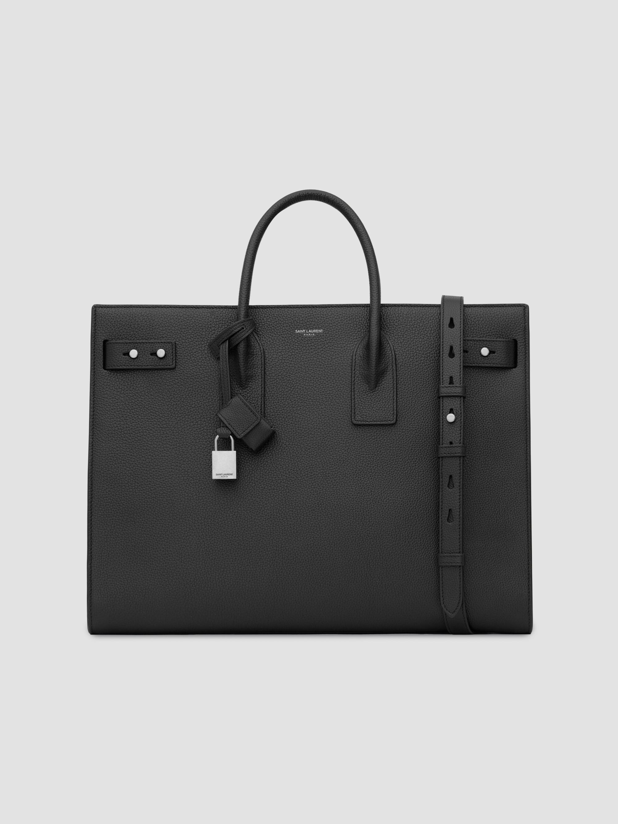 Saint Laurent Men's Sac De Jour Thin  in Grained Leather - Black | Thumbnail 5