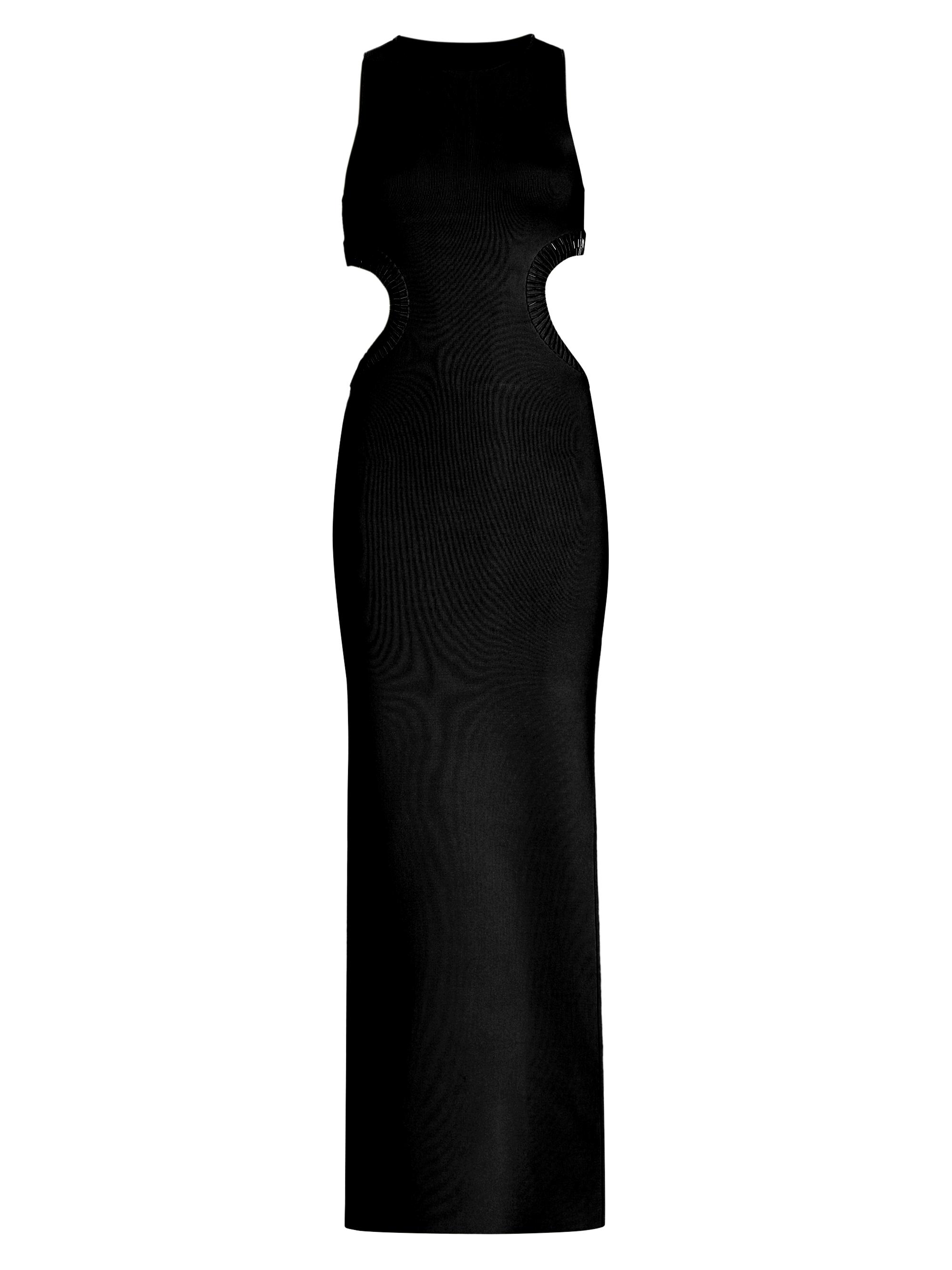 Galvan London Women's Luna Mirror-Embellished Stretch Evening Dress - Black