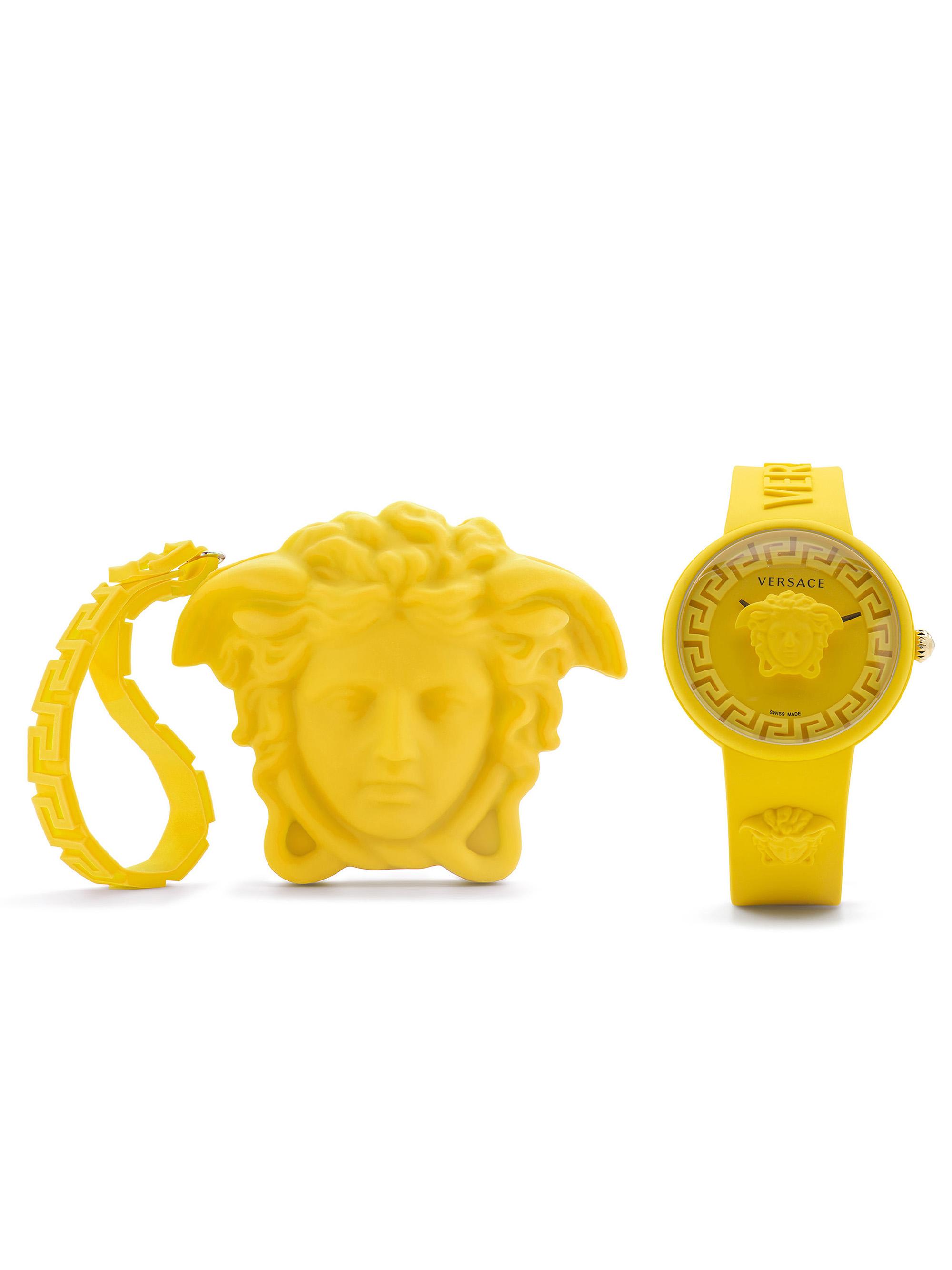 Versace Men's Medusa Pop Silicone Strap Watch - Yellow