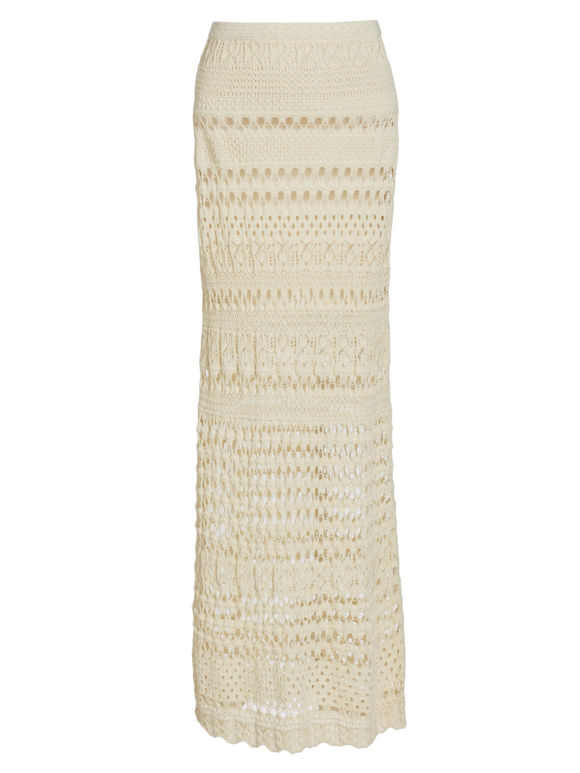 SIMKHAI Women's Alita Macramé Maxi-Skirt - Cream