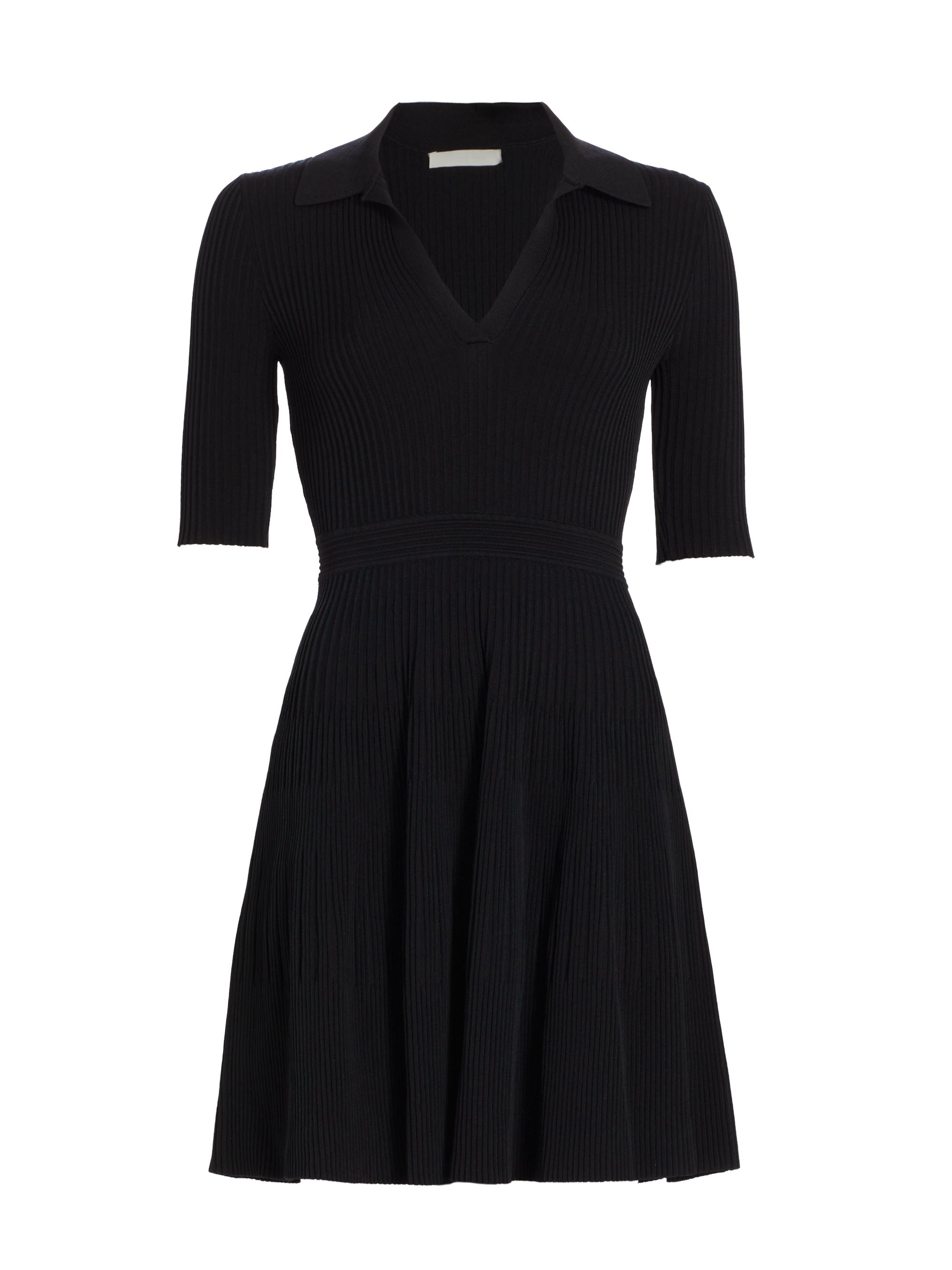 SIMKHAI Women's Patricia Rib-Knit Polo Dress - Black