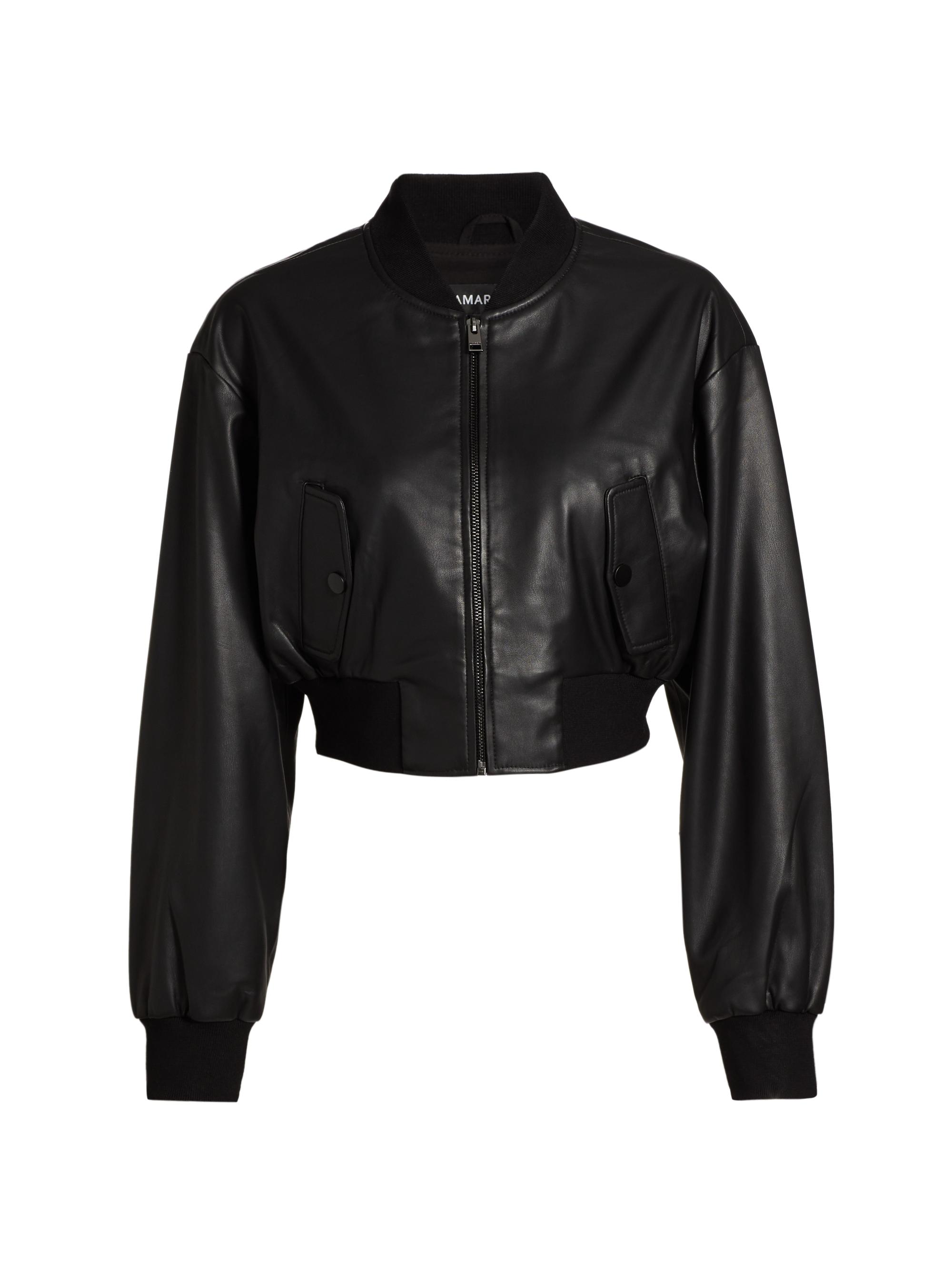 Lamarque Women's Evelin Faux-Leather Cropped Bomber Jacket - Wheat