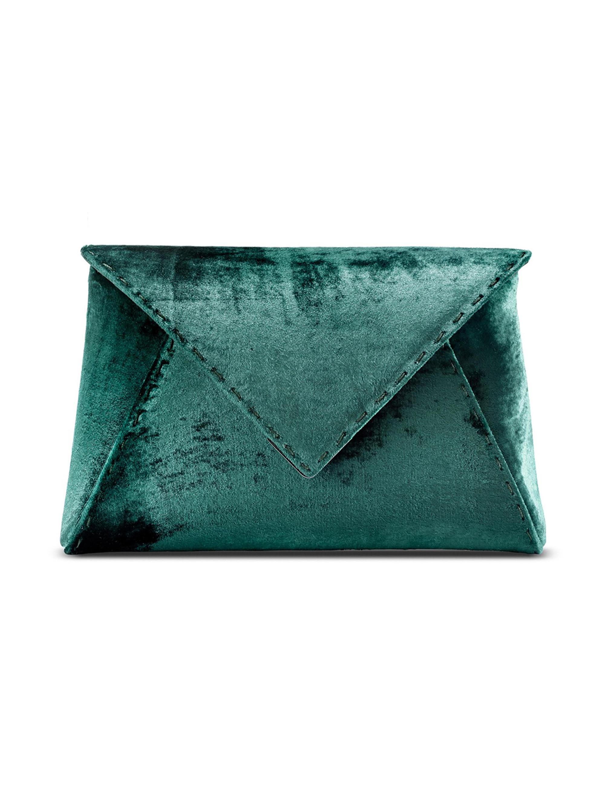 Tyler Ellis Women's Lee Pouchet Small Crushed Velvet with Gunmetal Hardware - Bohemian Emerald