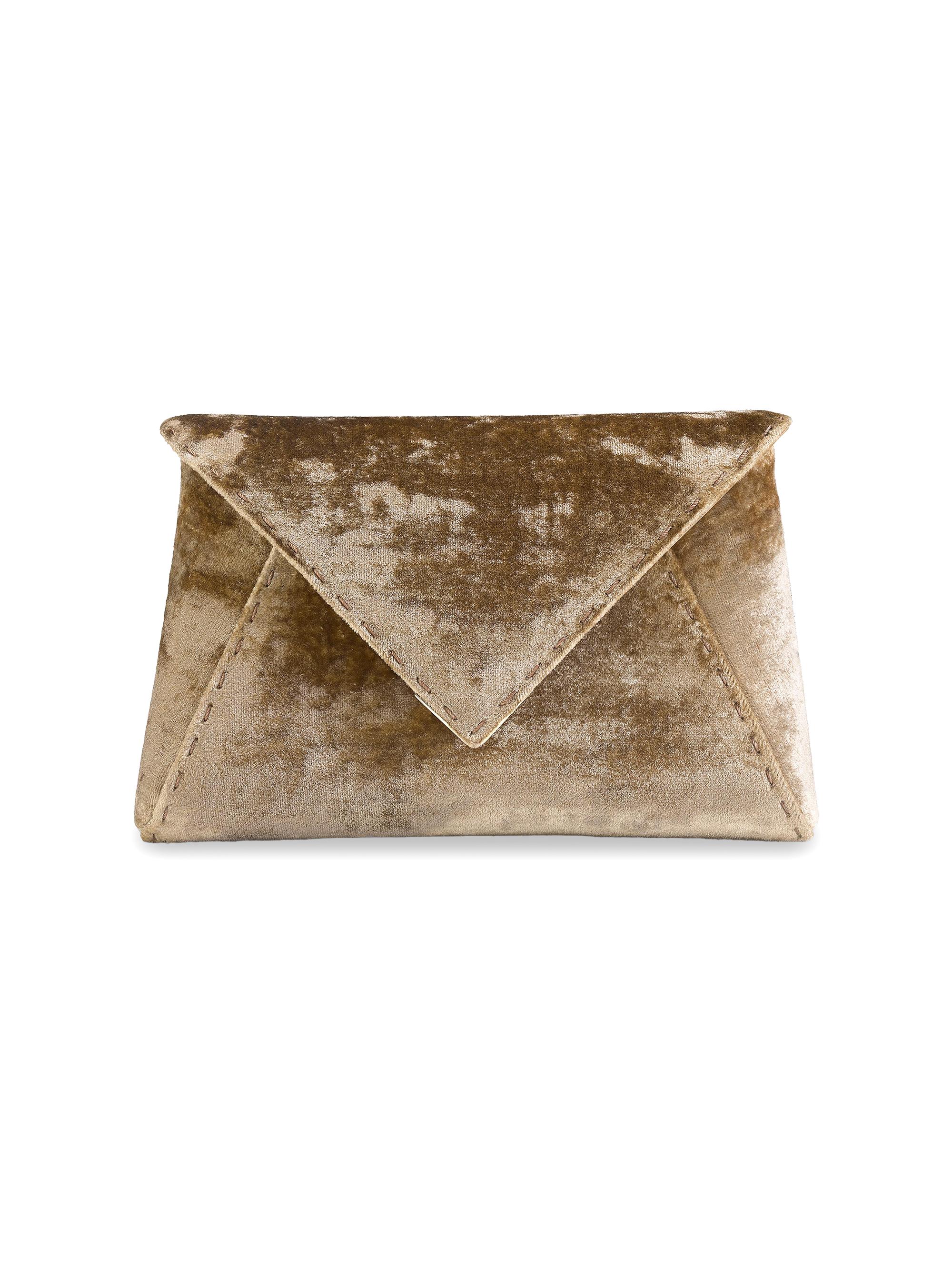 Tyler Ellis Women's Lee Pouchet Small Crushed Velvet with Gold Hardware - Antique Bronze
