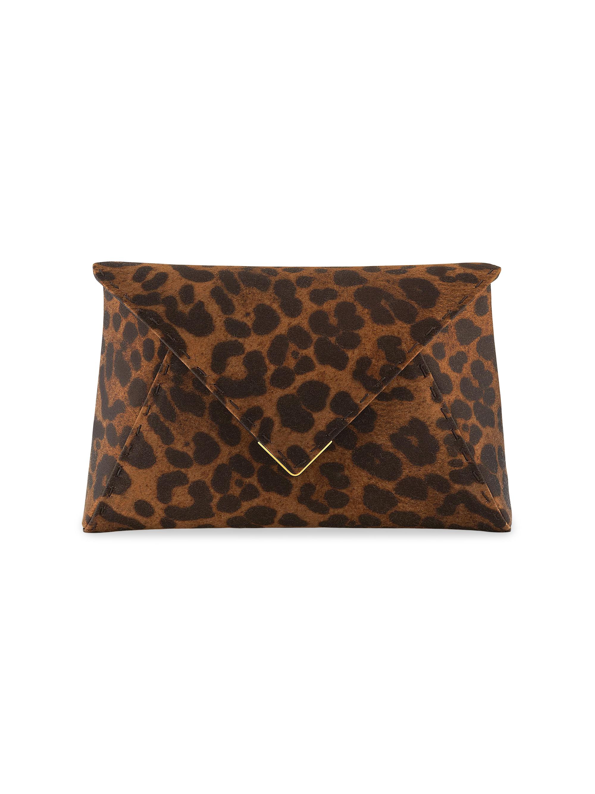 Tyler Ellis Women's Lee Pouchet Small Leopard Satin with Gold Hardware - Leopard