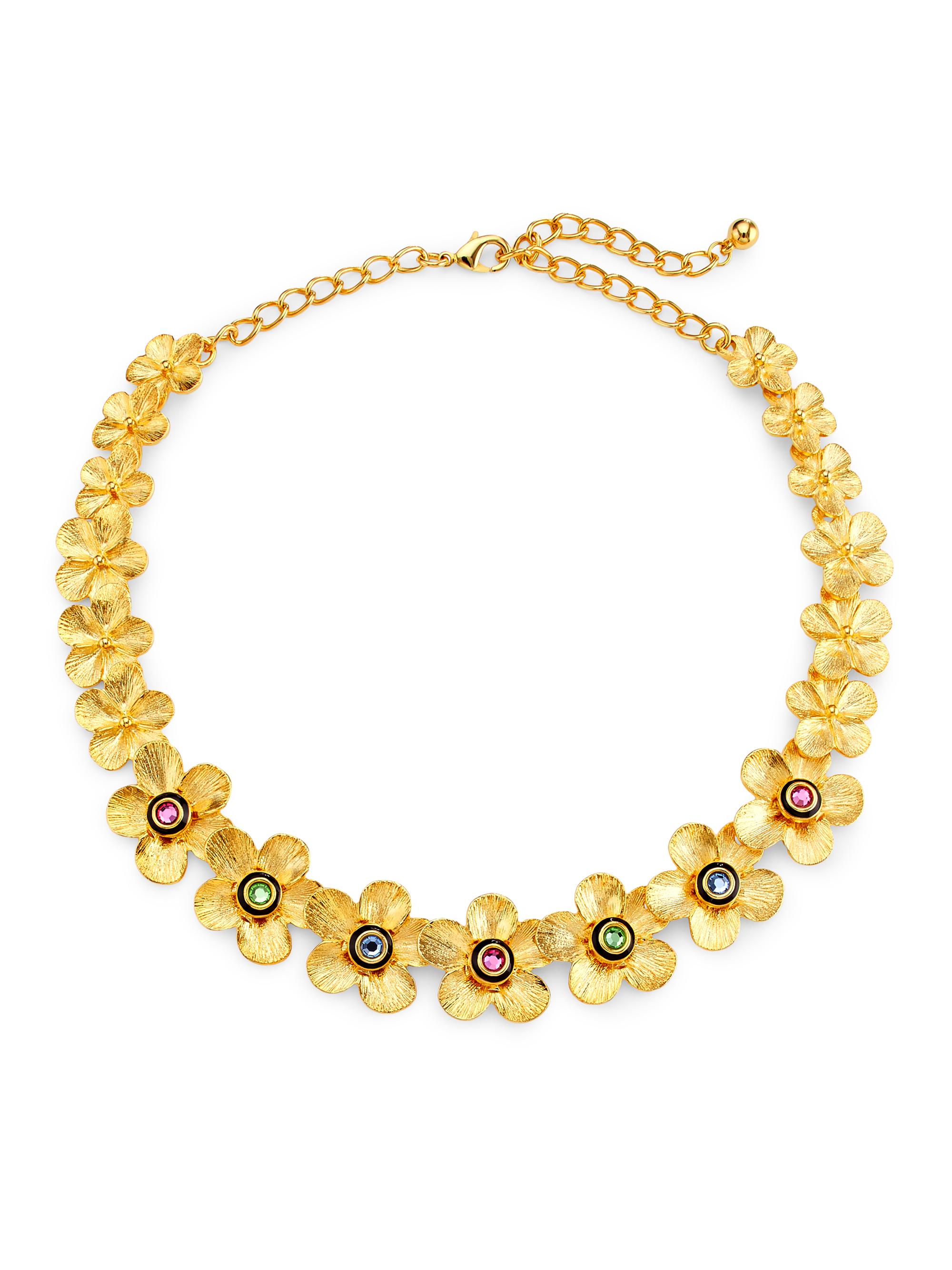 Kenneth Jay Lane Women's 22K-Gold-Plated & Glass Crystal Flower Necklace - Gold