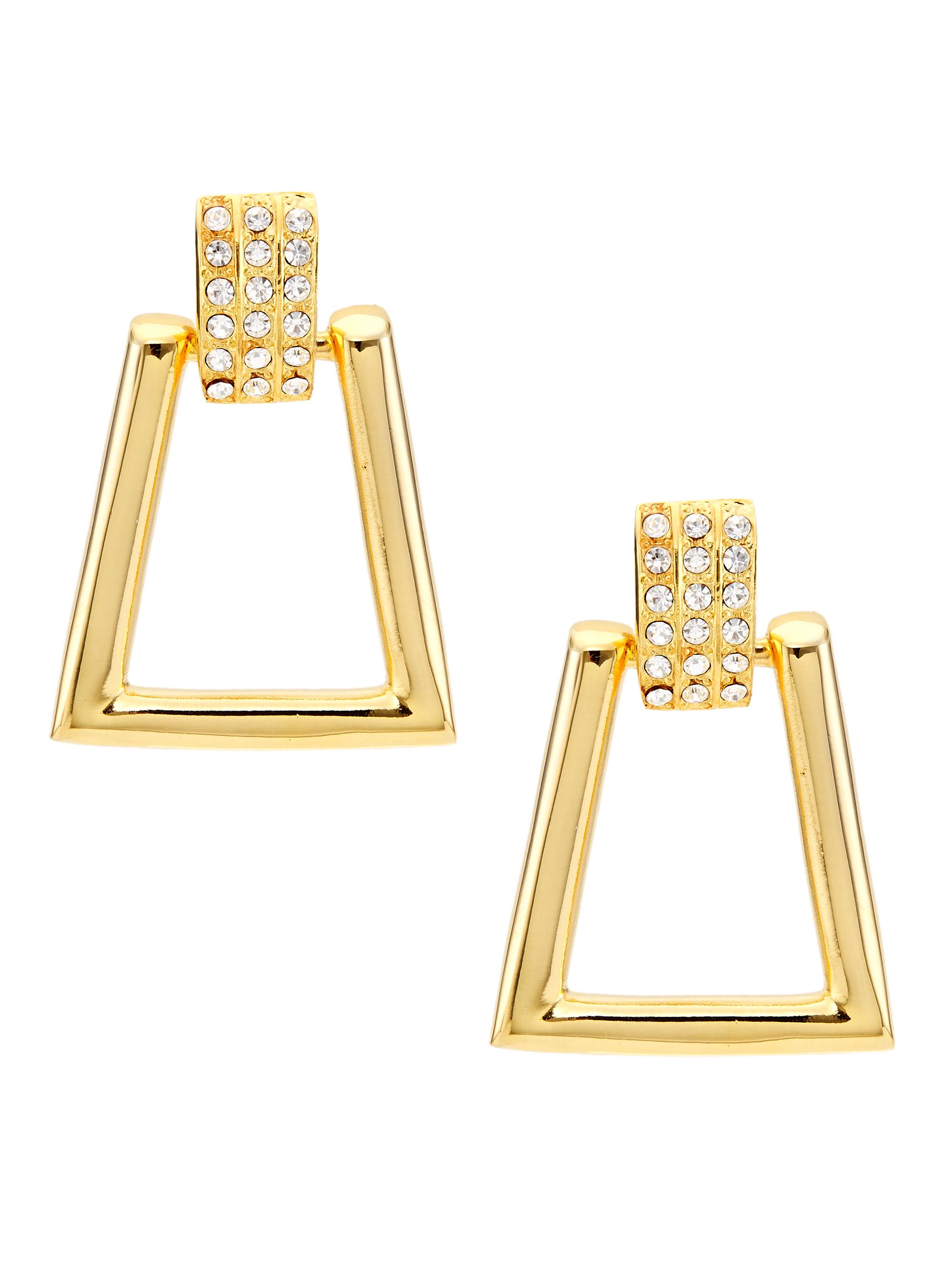 Kenneth Jay Lane Women's 22K-Gold-Plated & Glass Crystal Door Knocker Earrings - Gold