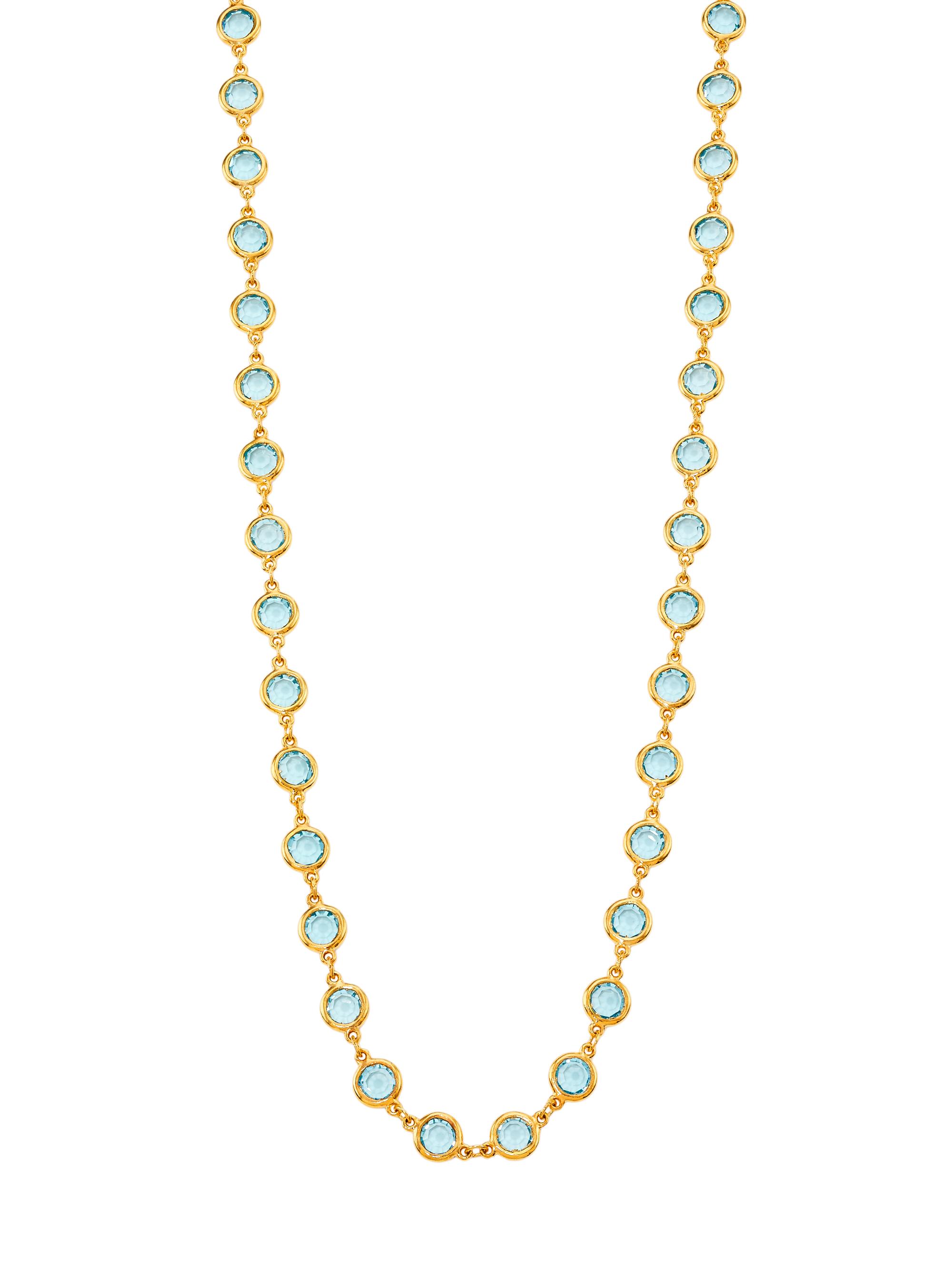 Kenneth Jay Lane Women's 22K Gold-Plated & Faux Aquamarine Necklace - Blue
