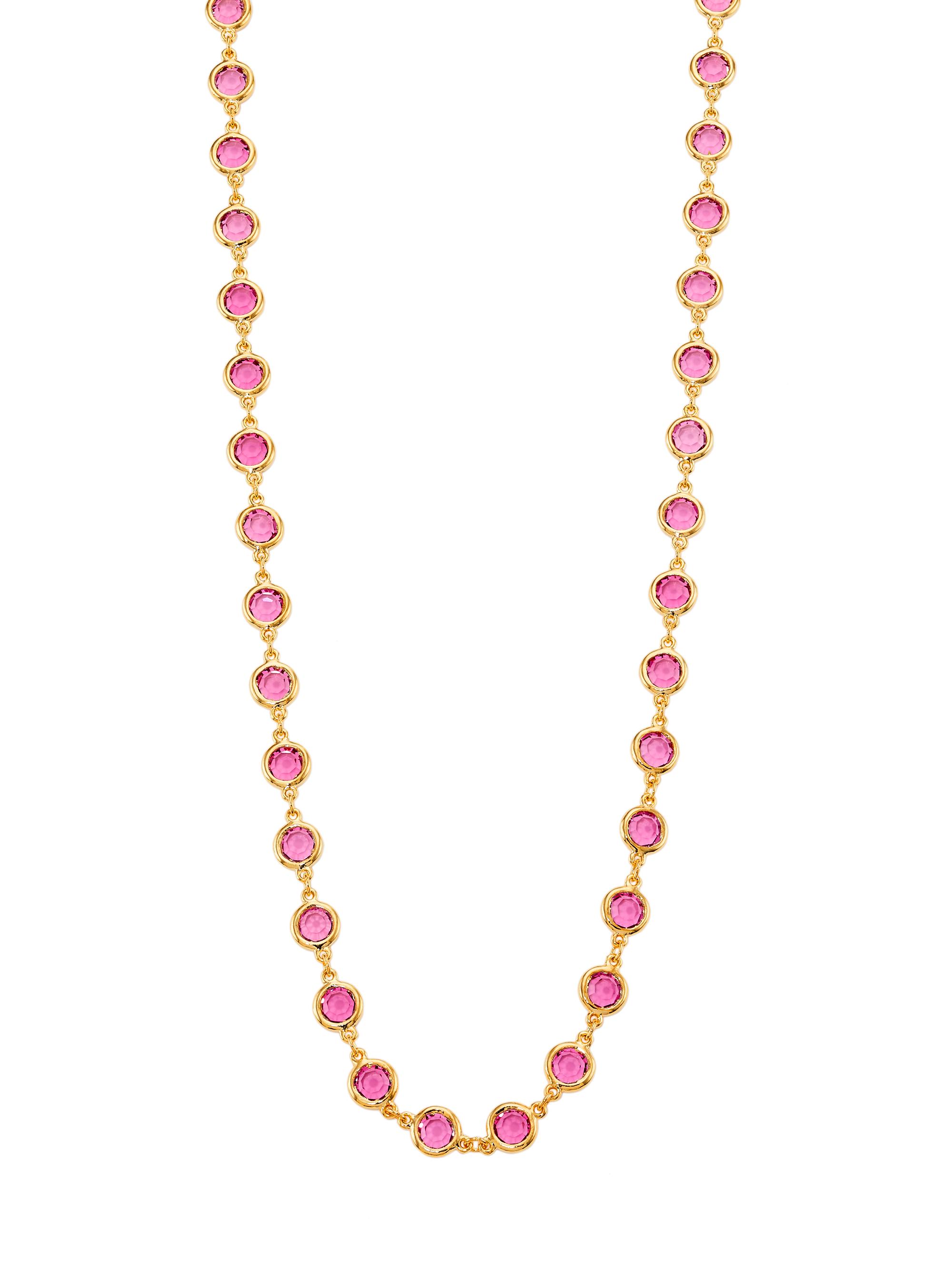 Kenneth Jay Lane Women's 22K Gold-Plated & Crystal Glass Necklace - Pink