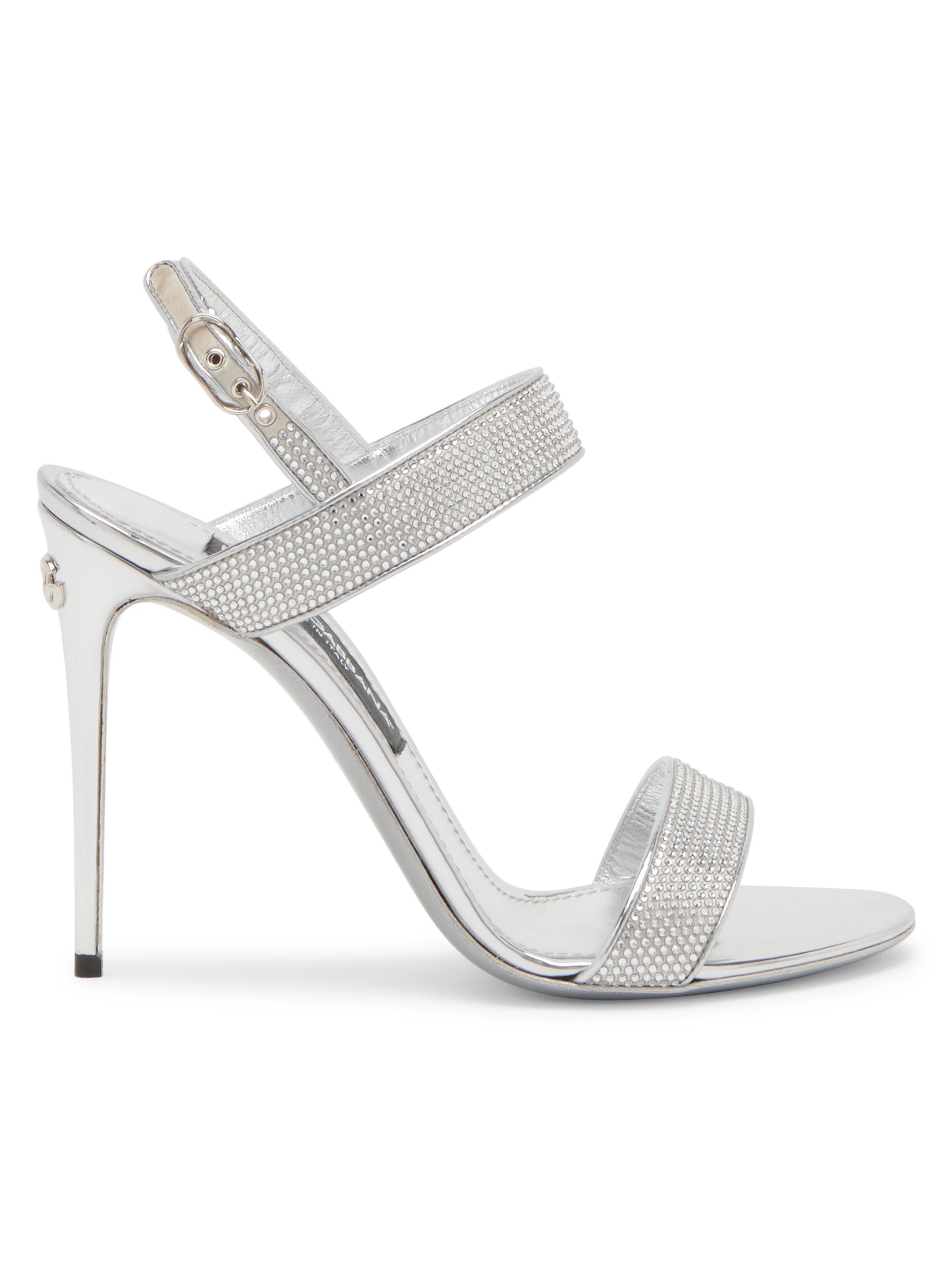 Dolce & Gabbana Women's 105MM Crystal Stiletto Sandals - Silver