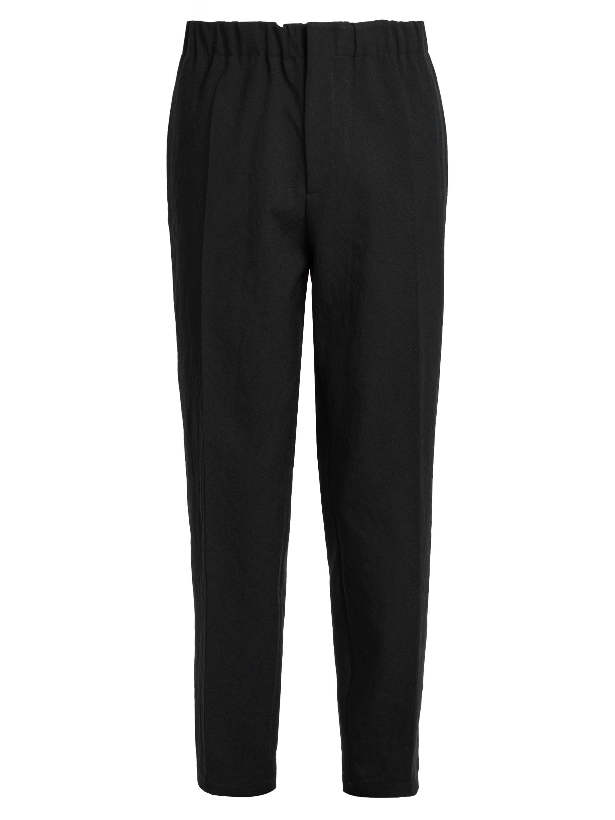 Jil Sander Men's Gathered Waist Tapered-Leg Trousers - Black