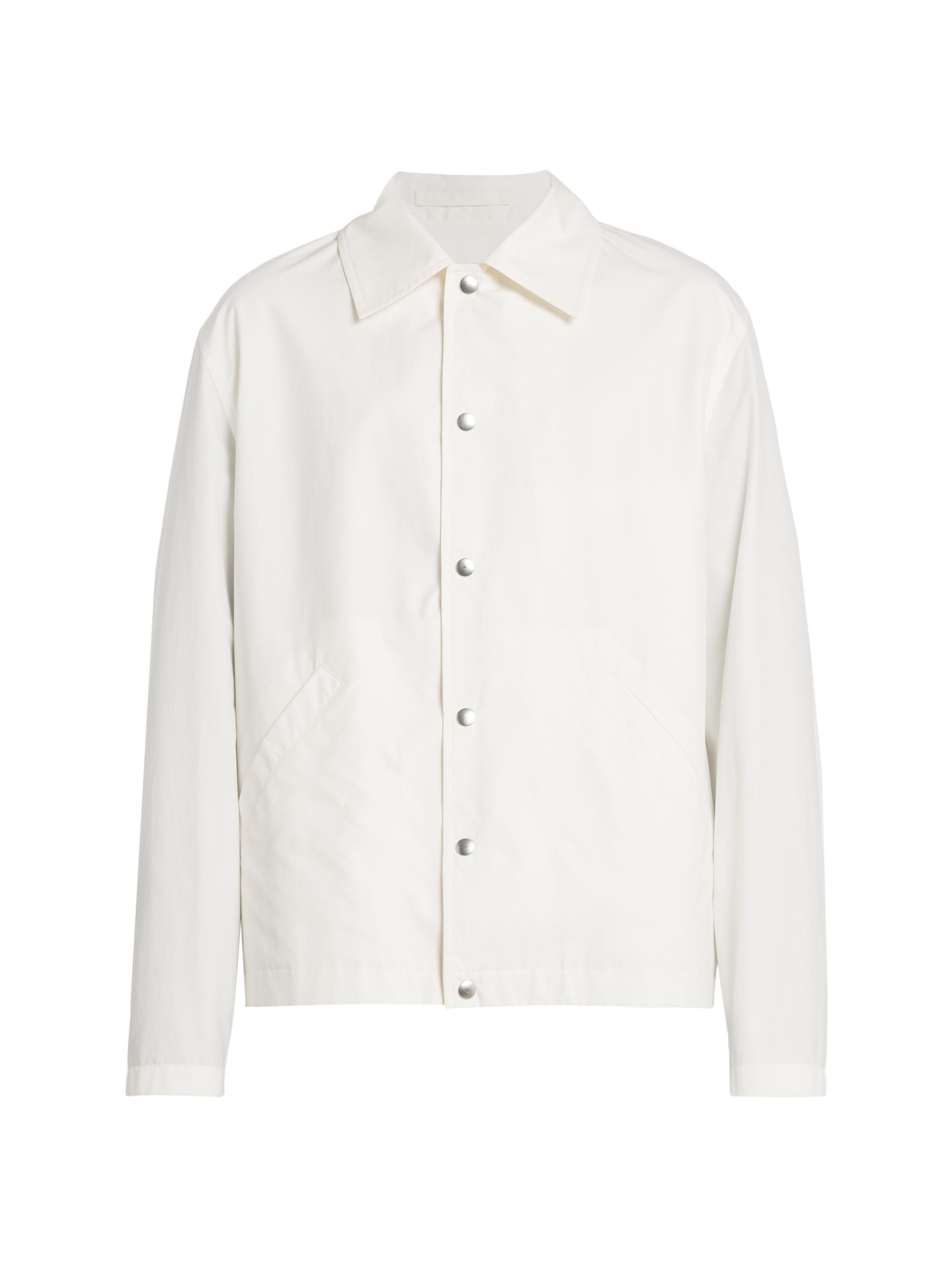 Jil Sander Men's Logo Blouson Cotton Poplin Jacket - Natural