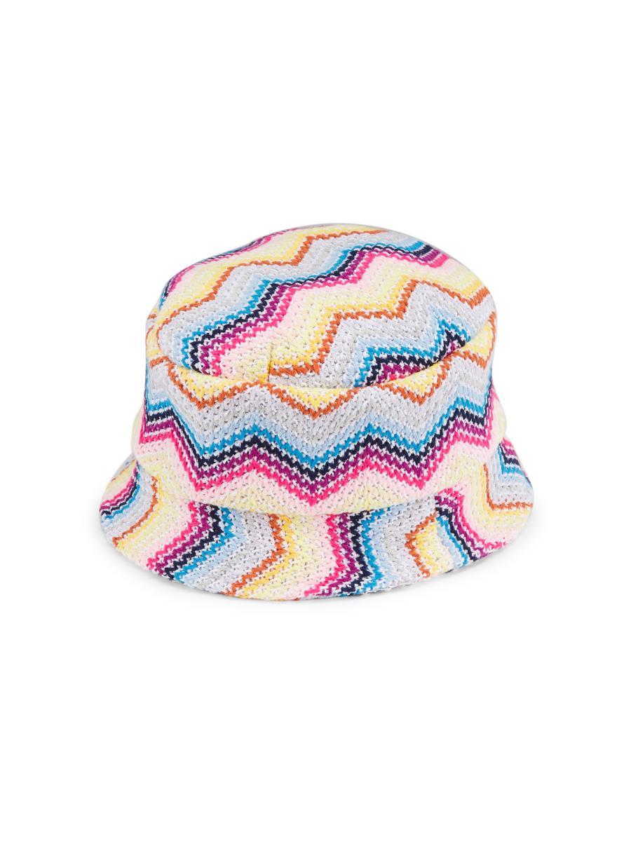 MISSONI ミッソーニ　バケットハット　帽子　モノトーン　コットン　白×黒 MISSONI ミッソーニ バケットハット 帽子 モノトーン コットン