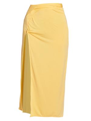 LA JUPE NOTTE SATIN MIDI SKIRT