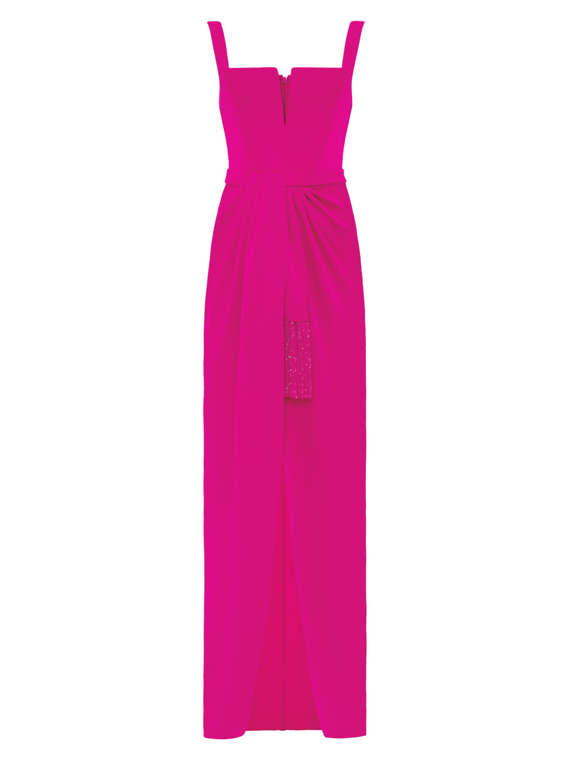 Ozgur Masur Women's Draped Crepe Column Gown - Fuchsia