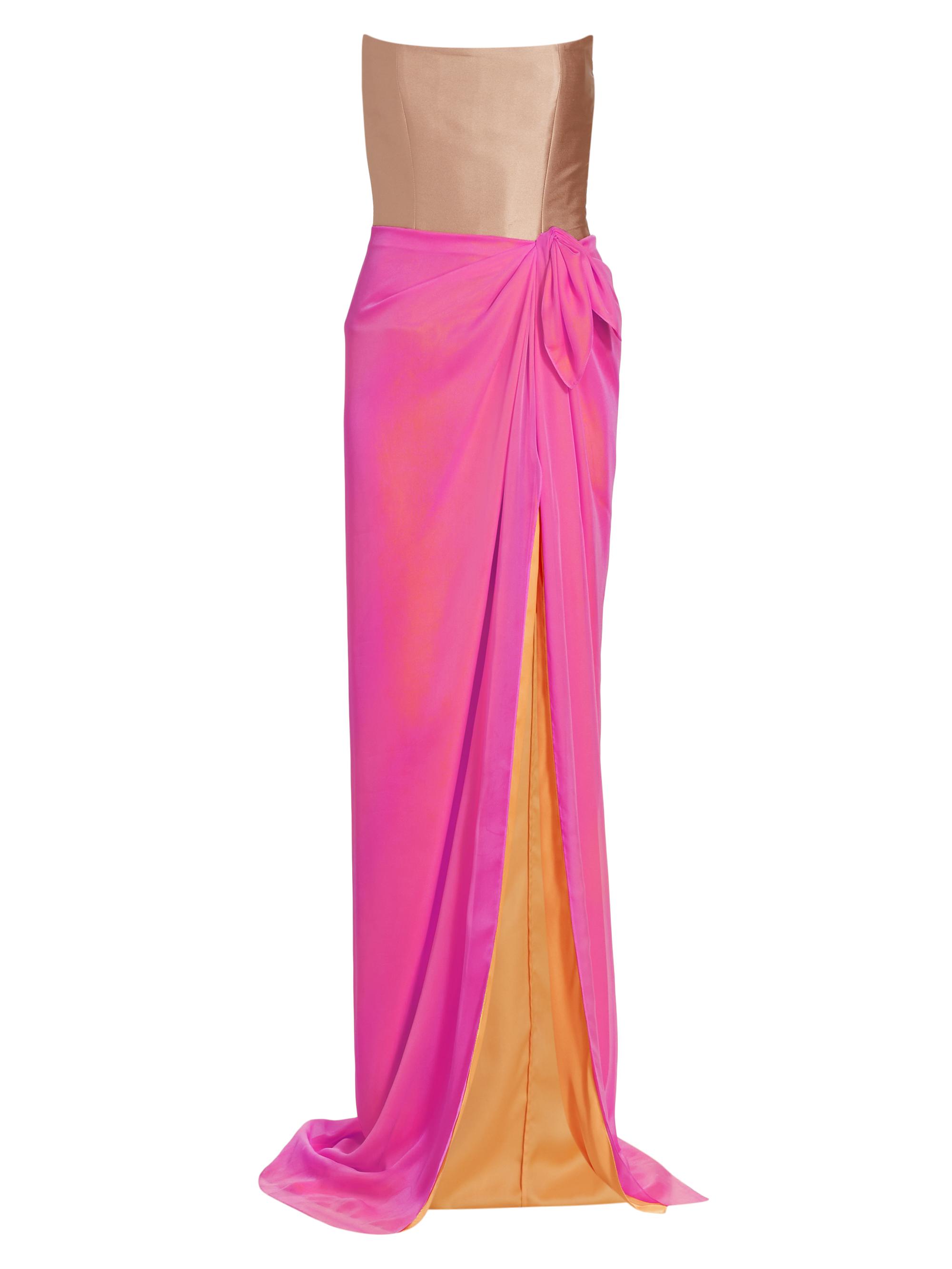 Ozgur Masur Women's Istanbul Draped Gown - Pink Orange