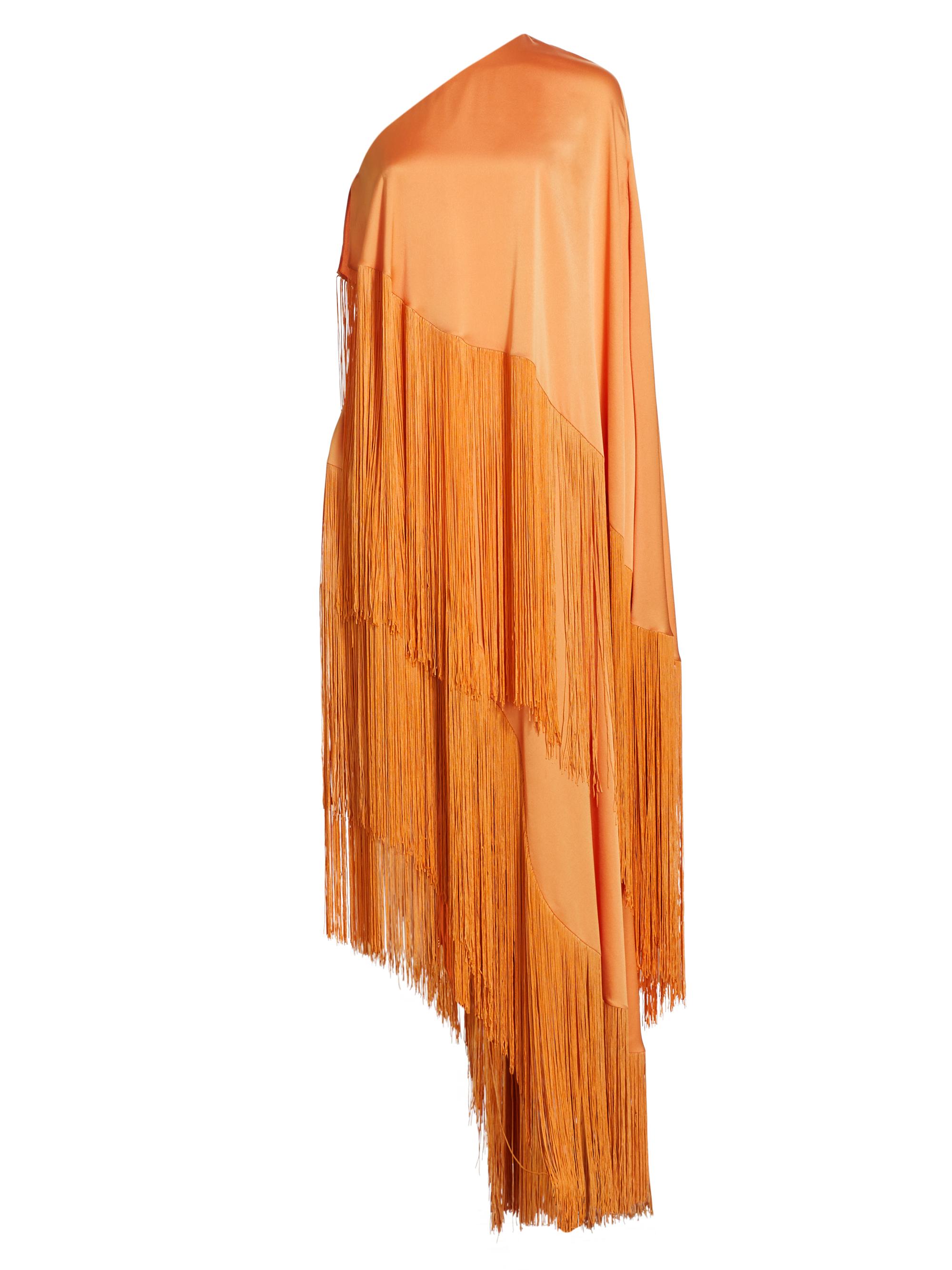 Ozgur Masur Women's Tiered Asymmetric Gown - Orange
