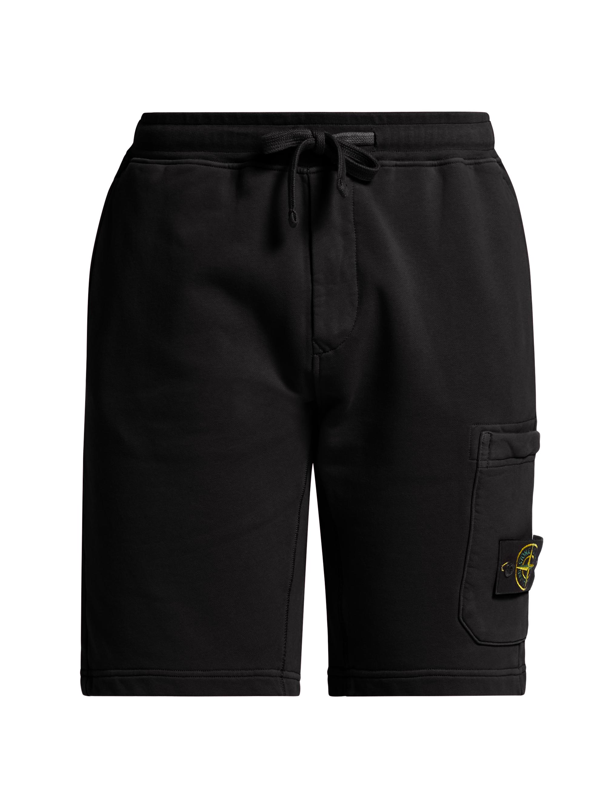 Stone Island Men's Logo-Appliquéd Cotton Drawstring Shorts - Black