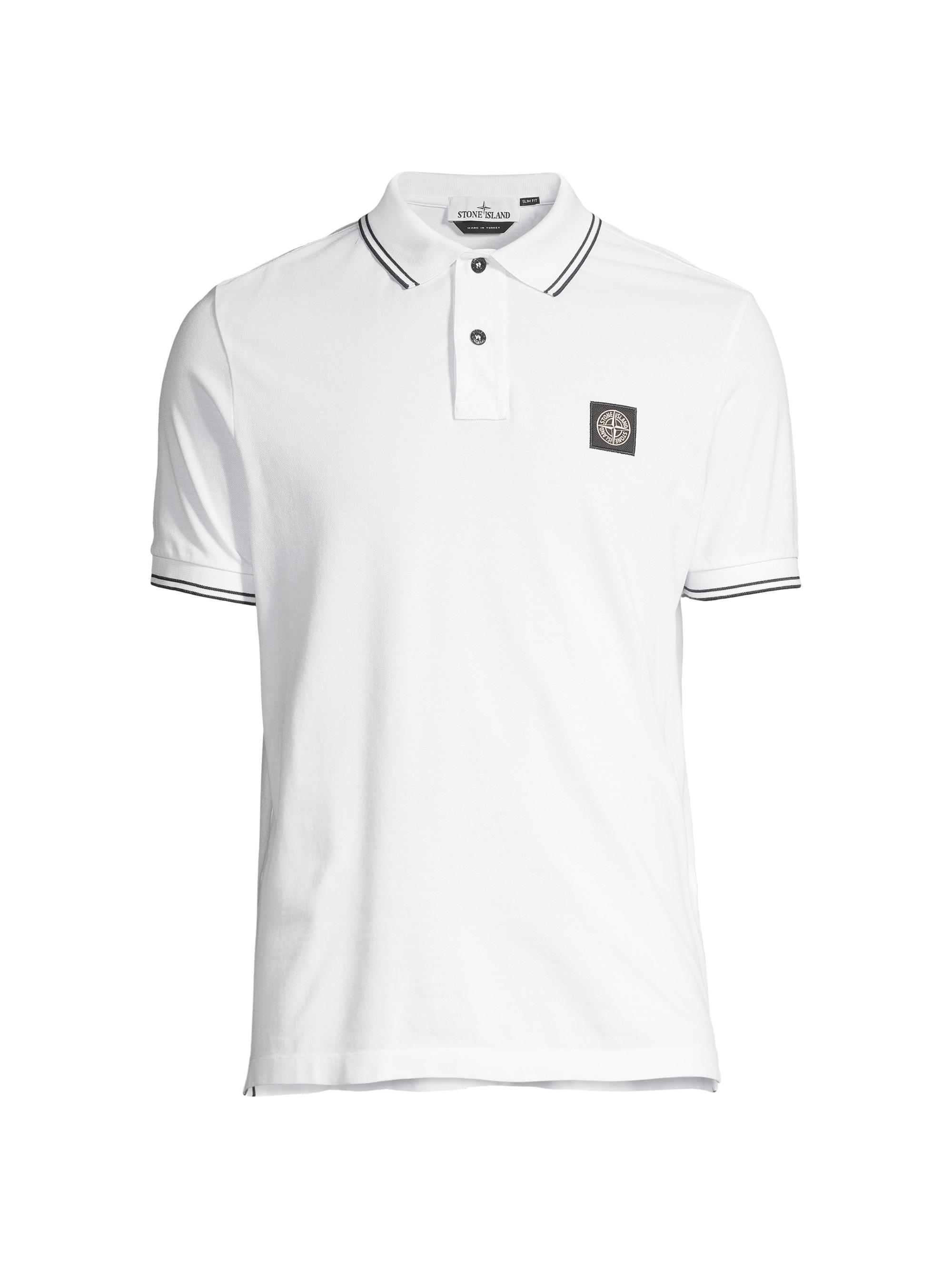 Stone Island Men's Stretch-Cotton Polo Shirt - White