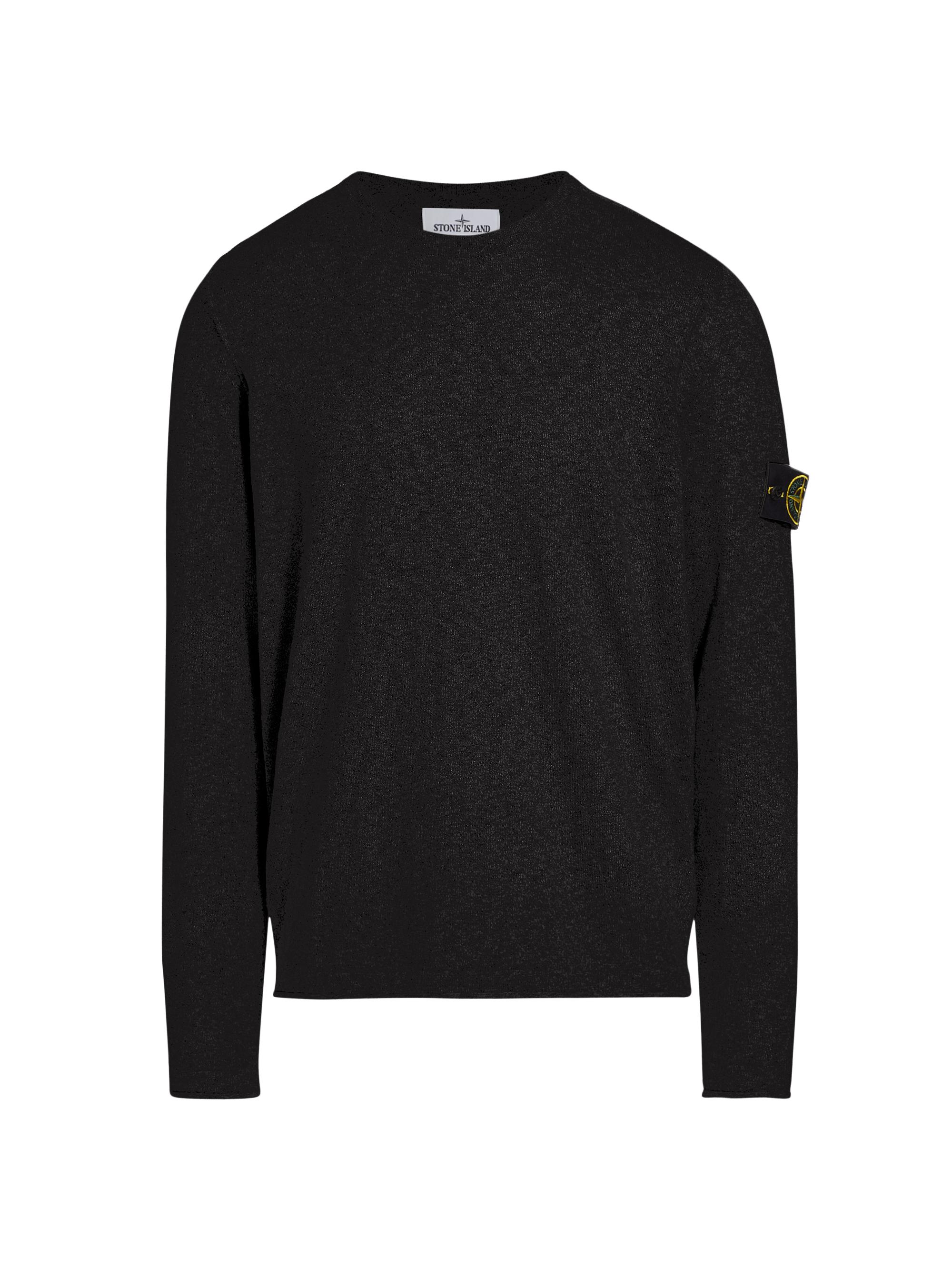 Stone Island Men's Stretch-Cotton Crewneck Sweater - Black