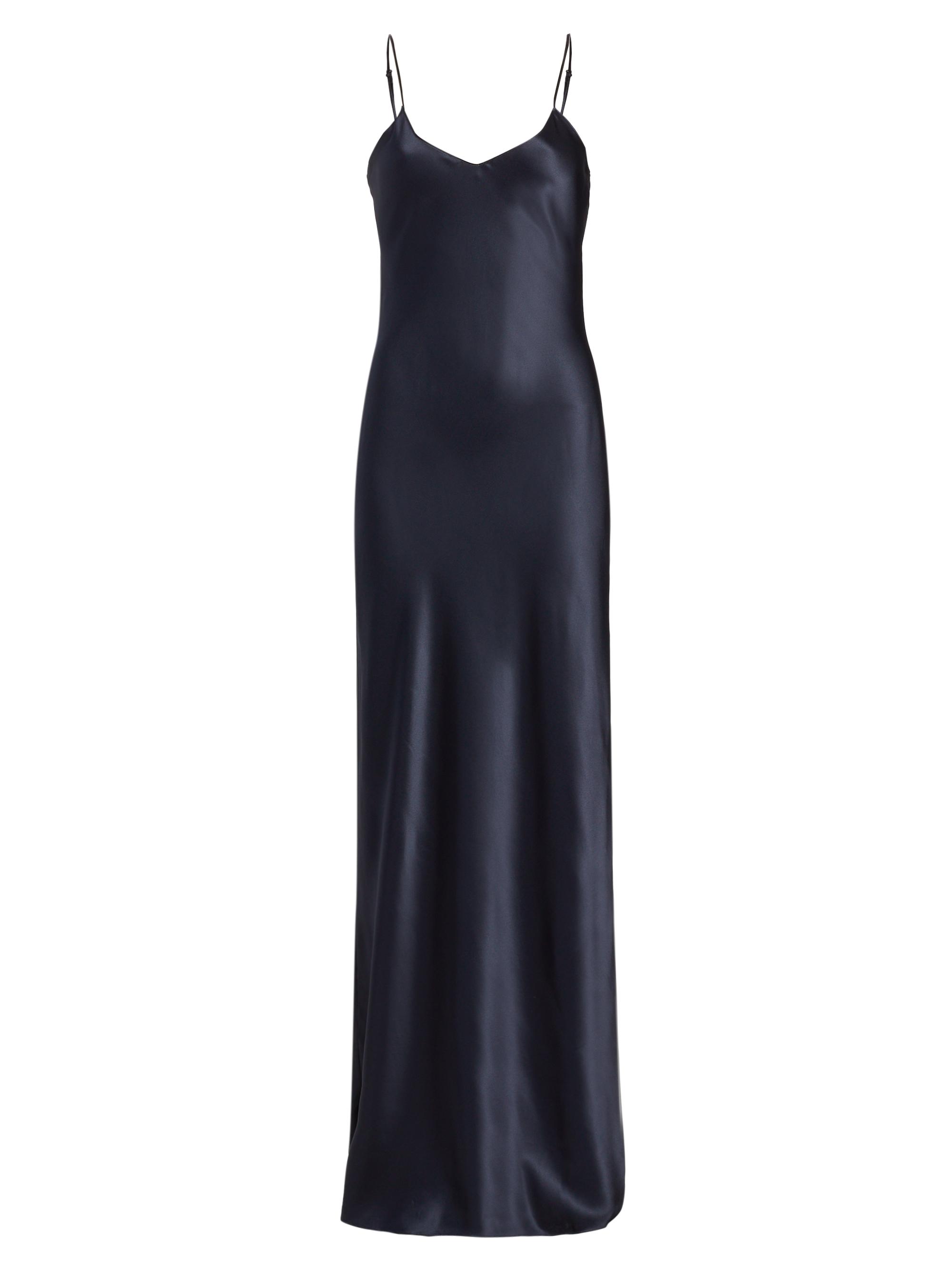 Nili Lotan Women's Cami Silk Sleeveless Gown - Midnight - Women's Clothing