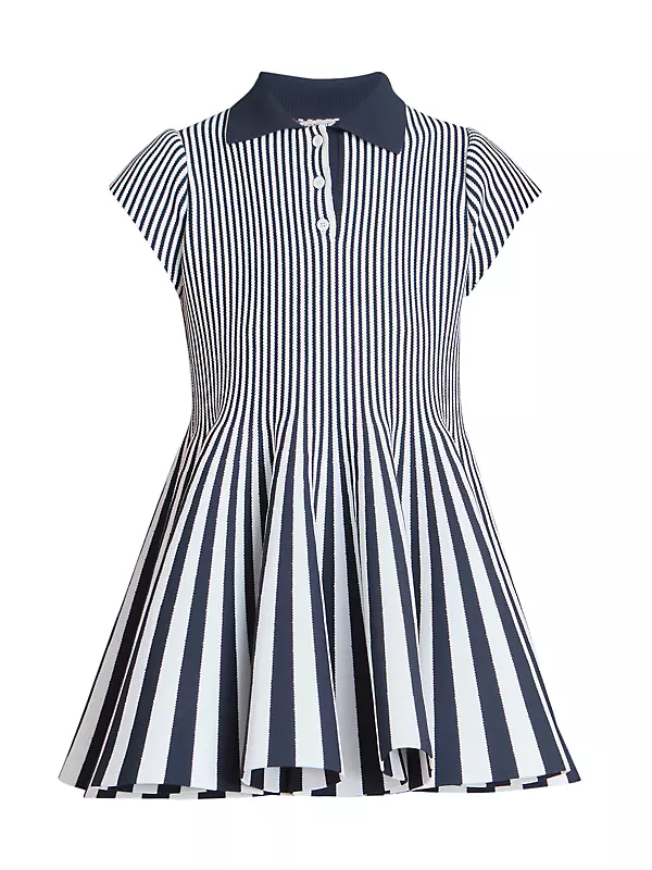 Pleated Striped Minidress
