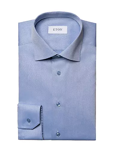 Eton Men's Contemporary Fit Piqué Polo Shirt - Pink Red - Size Small